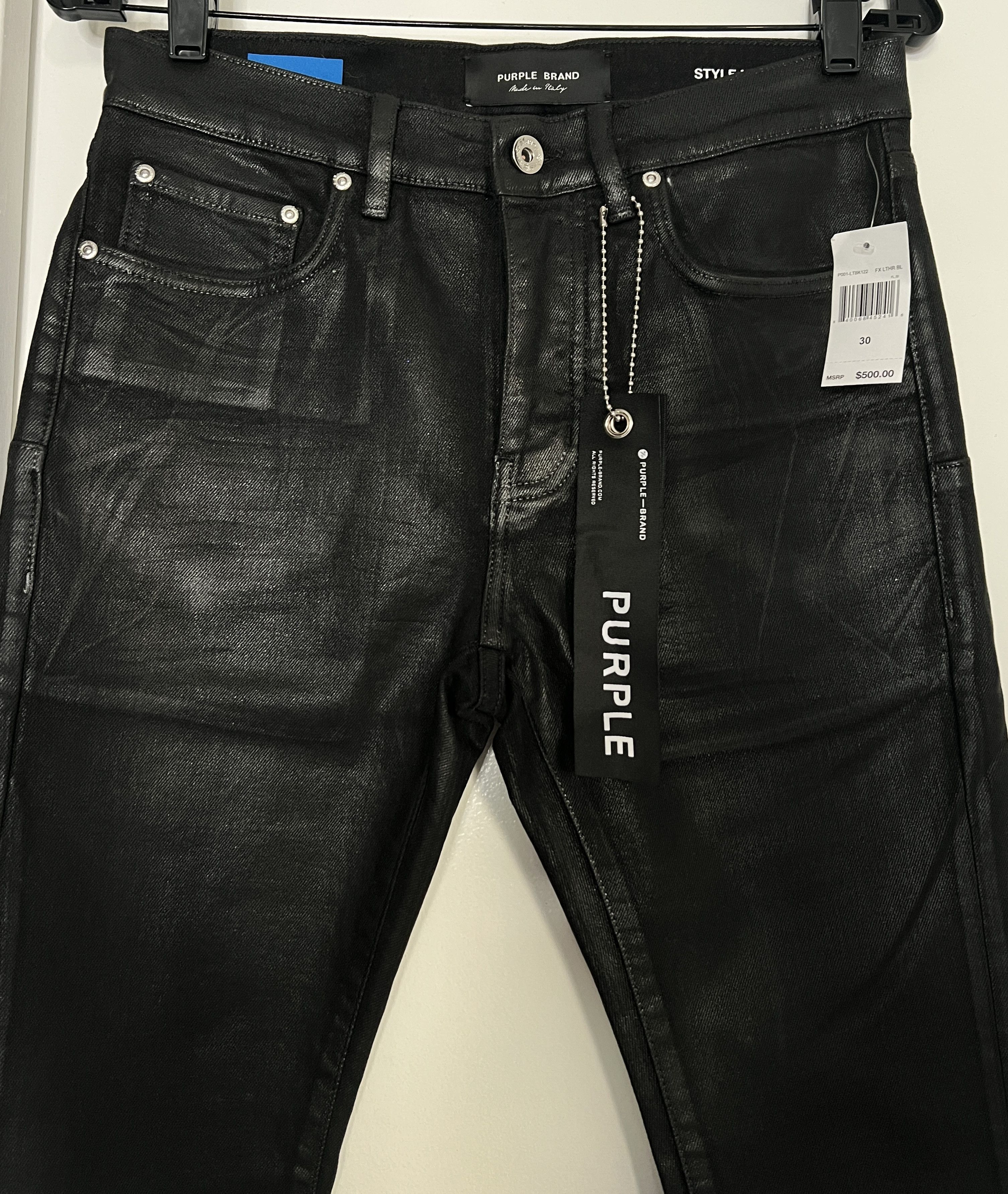 Purple Brand P001 Jet Black Raw Limited Edition Purple Jeans