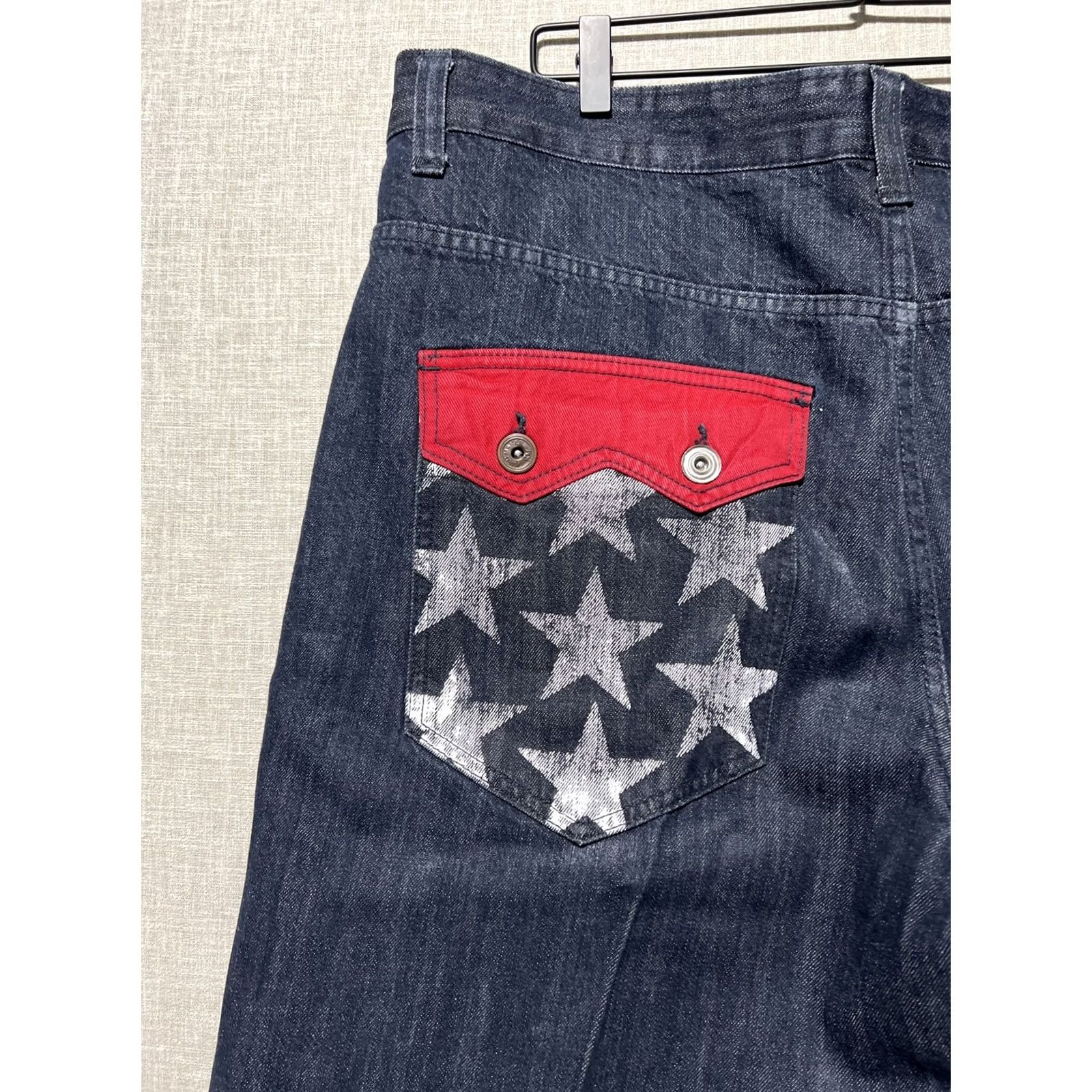 Denime VTG King Maker Denim Shorts Mens 42 Wide Leg Baggy Hip Hop Retro Y2K Flag Size US 40 / EU 56 - 2 Thumbnail