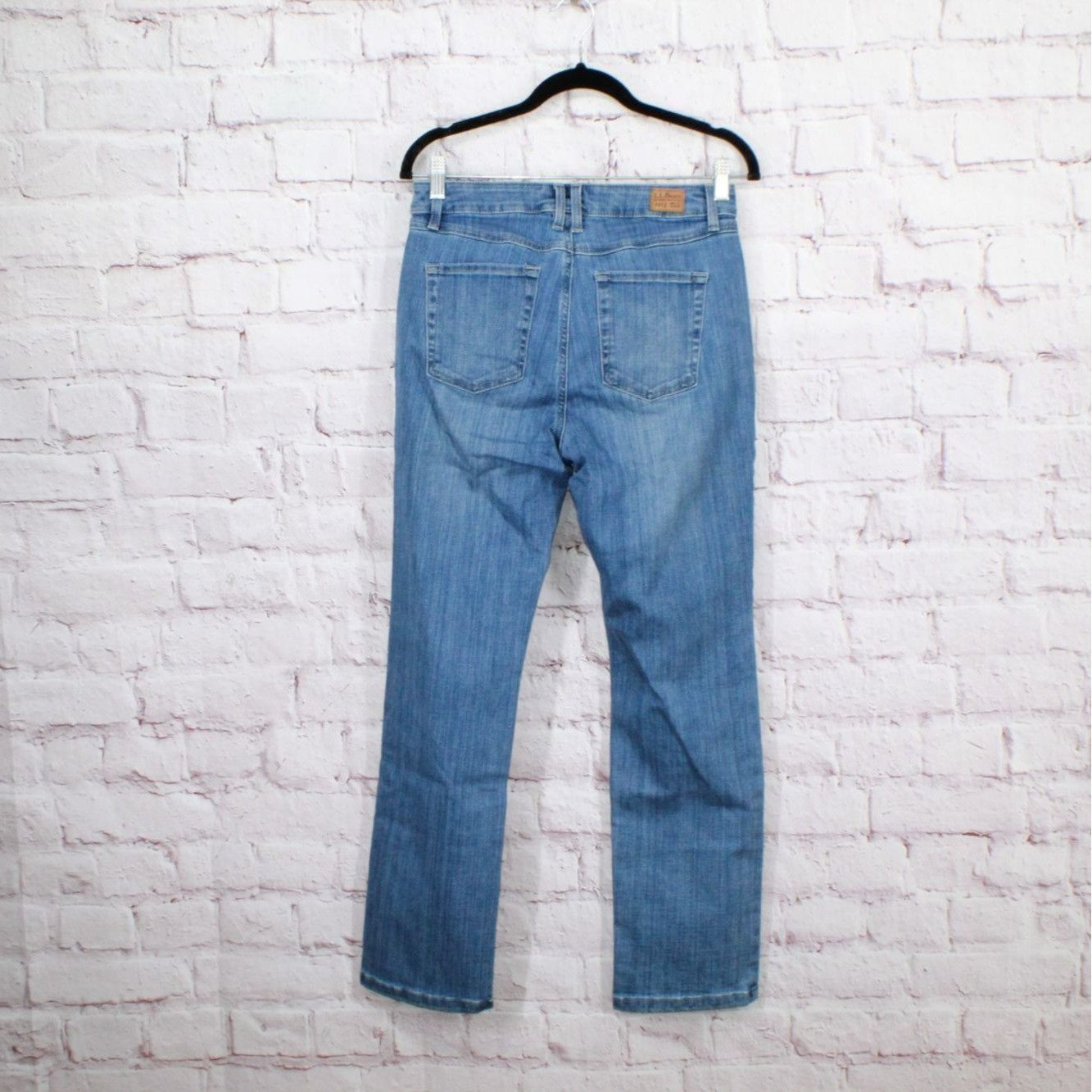 L.L. Bean LL Bean Women's Jeans Mid Rise Straight Leg Bright Indigo Size 30" / US 8 / IT 44 - 6 Thumbnail