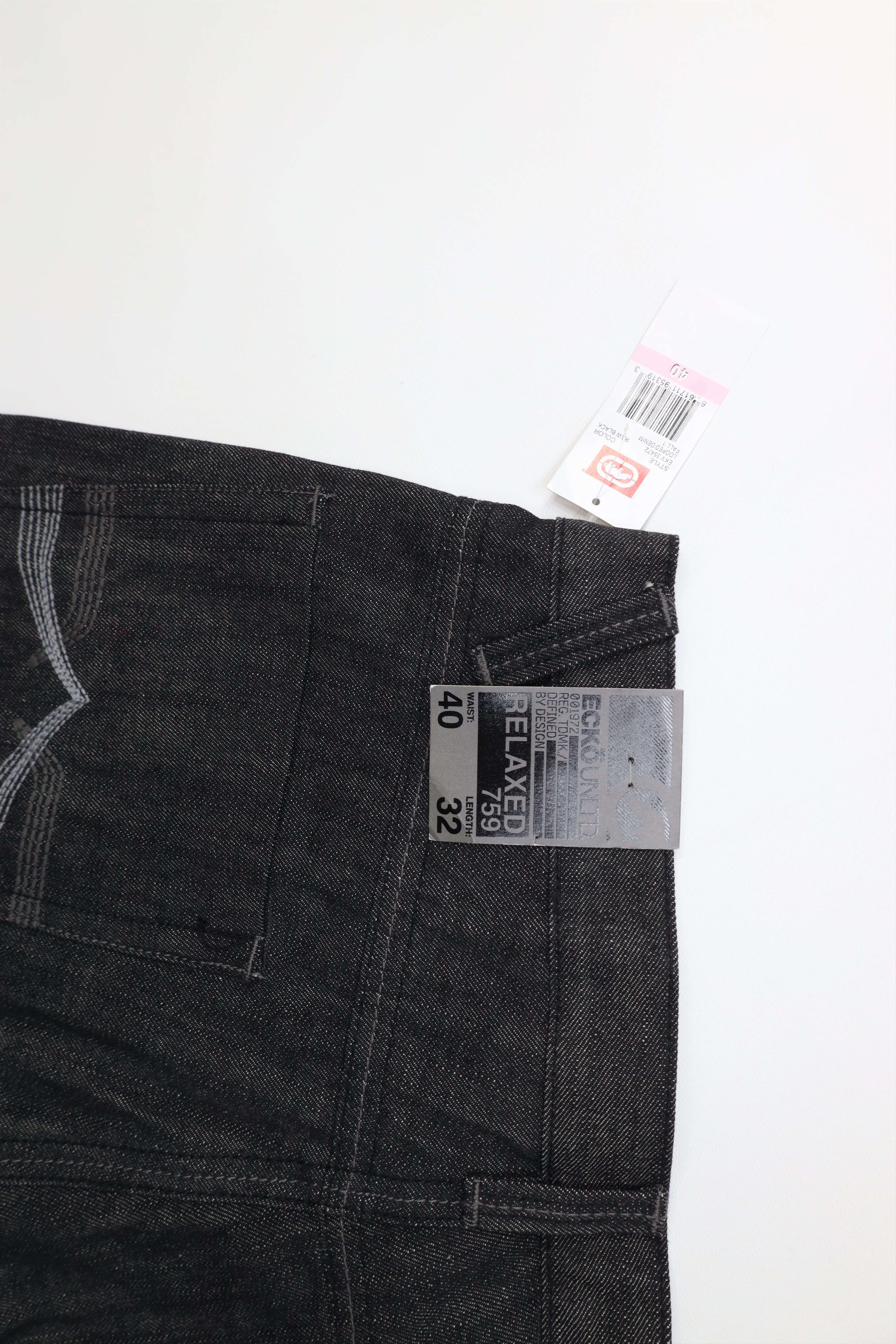Ecko Unltd. Deadstock Vintage 90s Y2K Ecko Wide Leg Denim Jeans Black Size US 40 / EU 56 - 14 Thumbnail