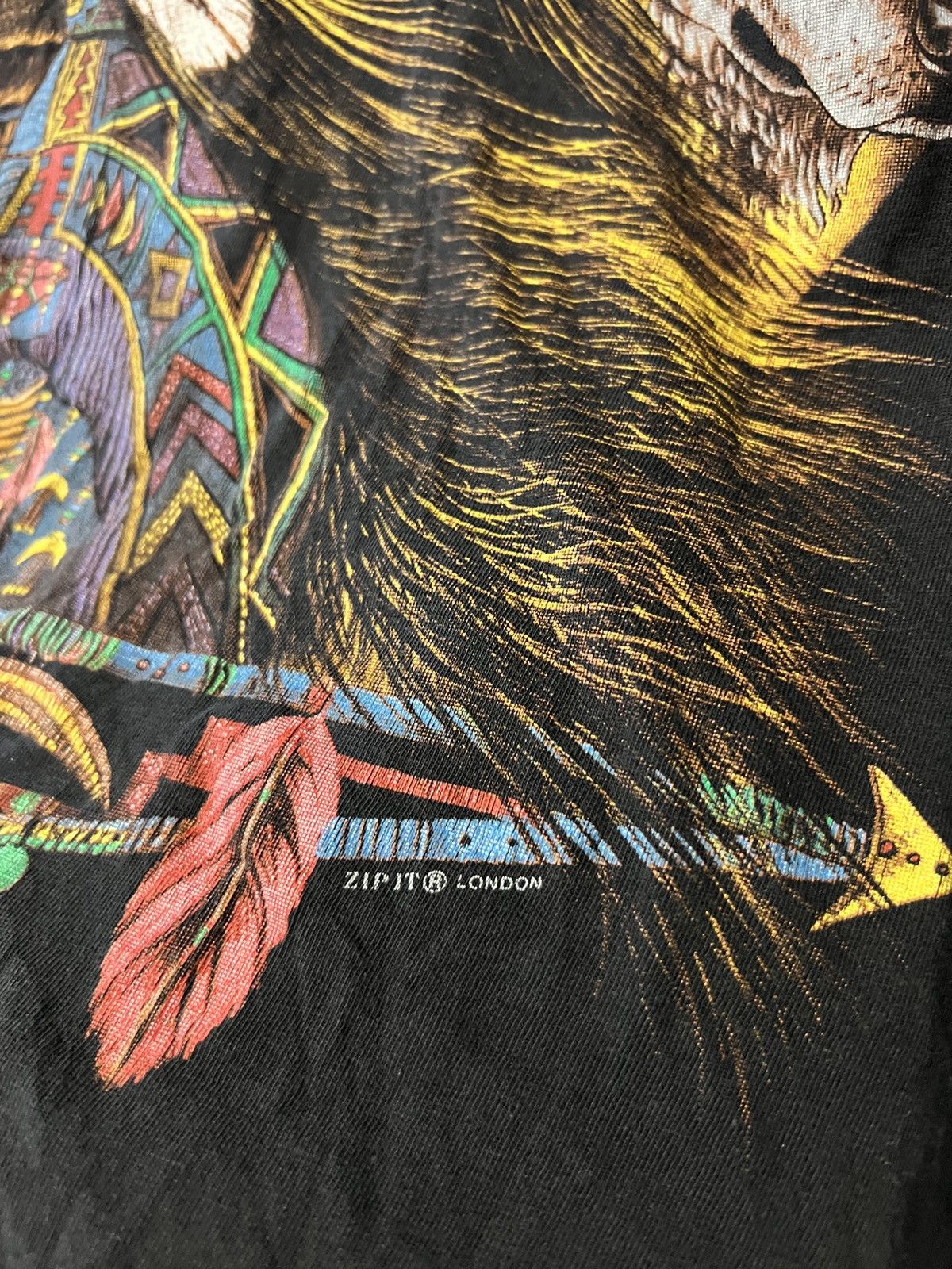 Vintage VINTAGE ZIP IT LONDON NATIVE ANIMAL STYLE INDIAN T SHIRT Size US L / EU 52-54 / 3 - 3 Thumbnail