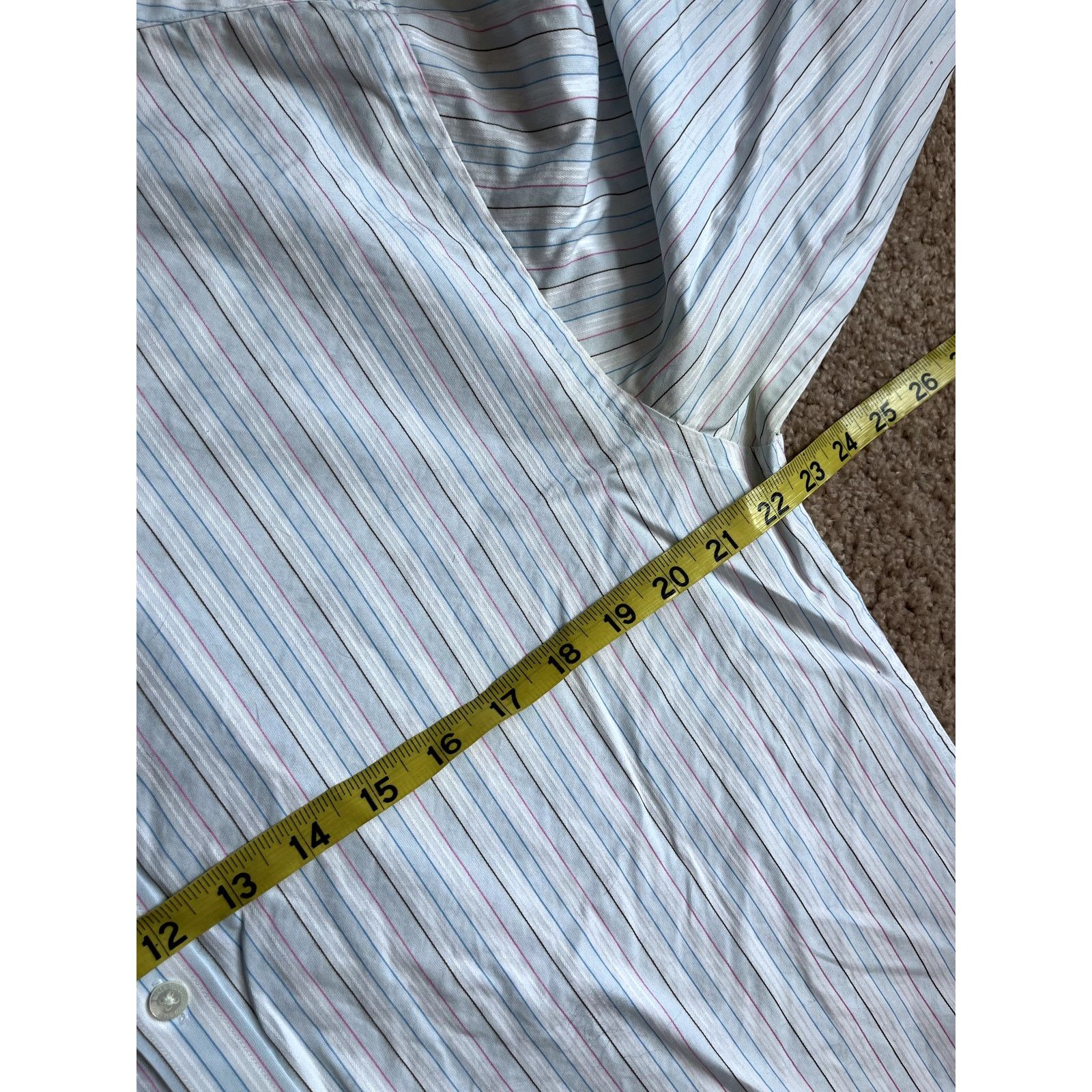 Ted Baker White Striped Men's Ted Baker Dress Shirt 16.5 Size US M / EU 48-50 / 2 - 4 Thumbnail