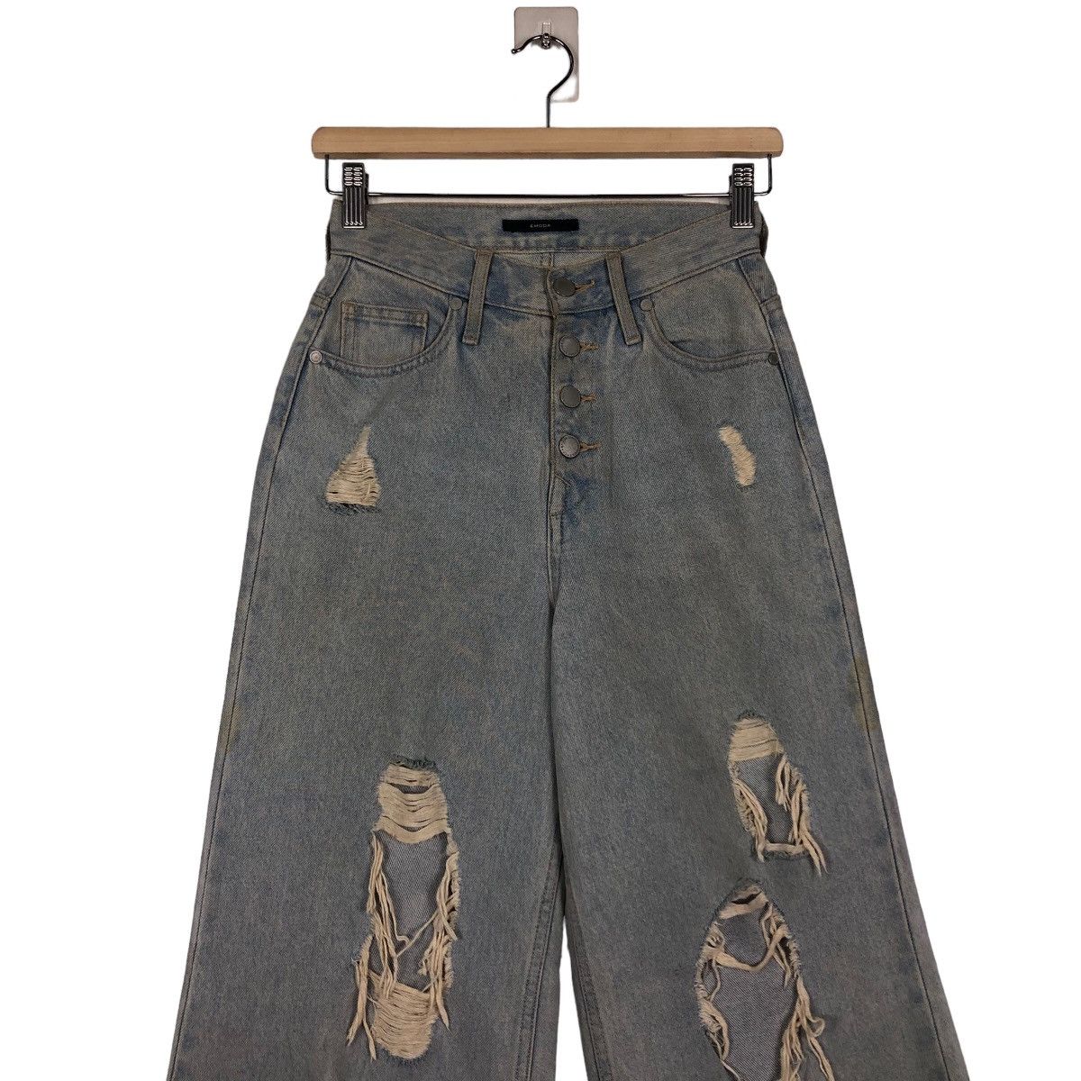 Japanese Brand DISTRESSED DENIM JEANS PUNK DESIGN EMODA JAPAN ISSEY MIYAKE Size US 26 / EU 42 - 4 Thumbnail
