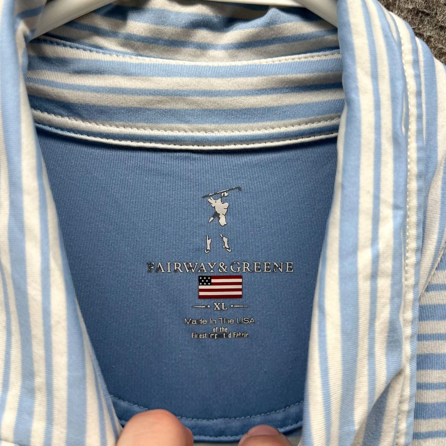 Vintage Fairway & Greene Polo Shirt Mens XL Blue Stripes USA Golf Golfer Club Course Shirt Size US XL / EU 56 / 4 - 7 Thumbnail