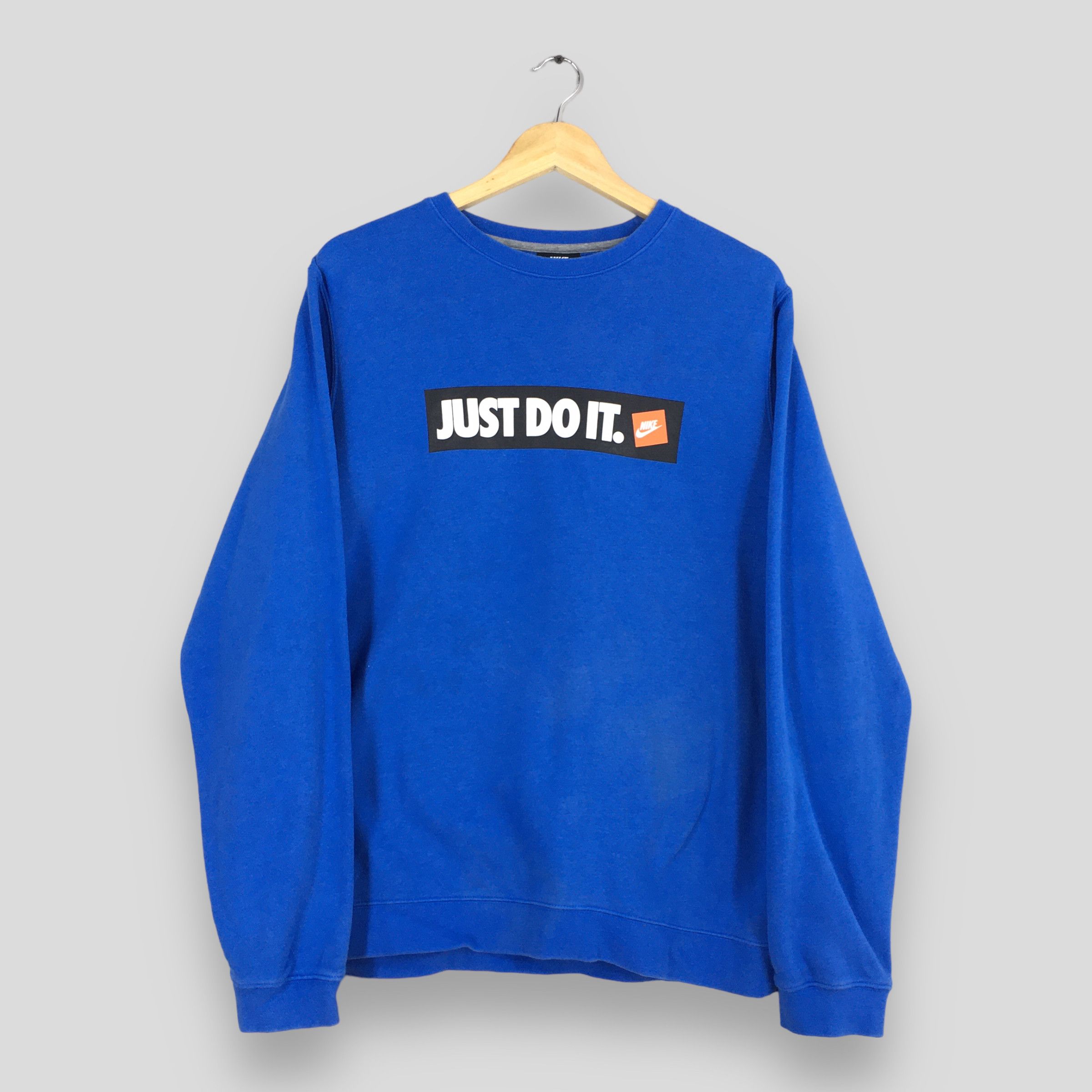 Nike × Vintage Vintage Y2K Nike Just Do It Blue Sweatshirt Large Size US L / EU 52-54 / 3 - 1 Thumbnail