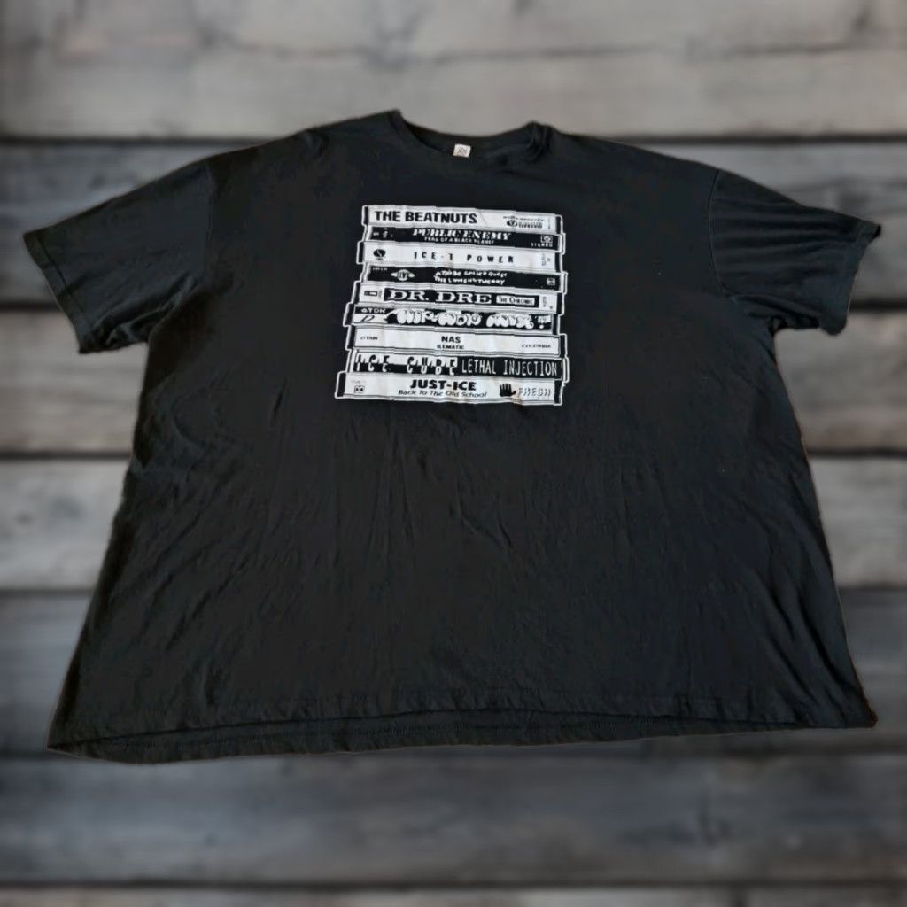 Vintage VINTAGE Cotton Heritage Men T-Shirt 3XL Hip Hop Retro Cassette Tapes Graphic 90s Black Size US XXL / EU 58 / 5 - 1 Thumbnail