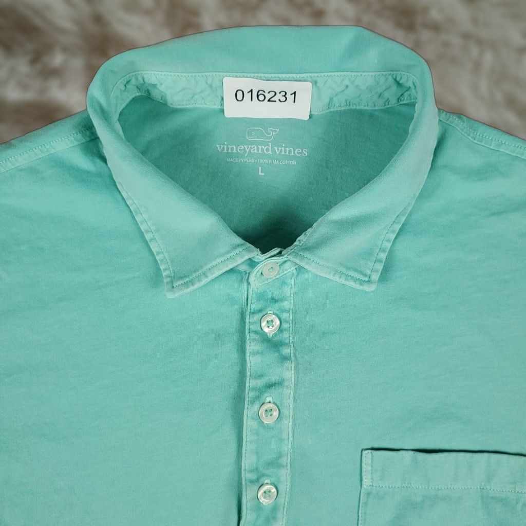 Vineyard Vines Vineyard Vines Shirt Mens Large Turquoise Pocket Polo Size US L / EU 52-54 / 3 - 1 Thumbnail