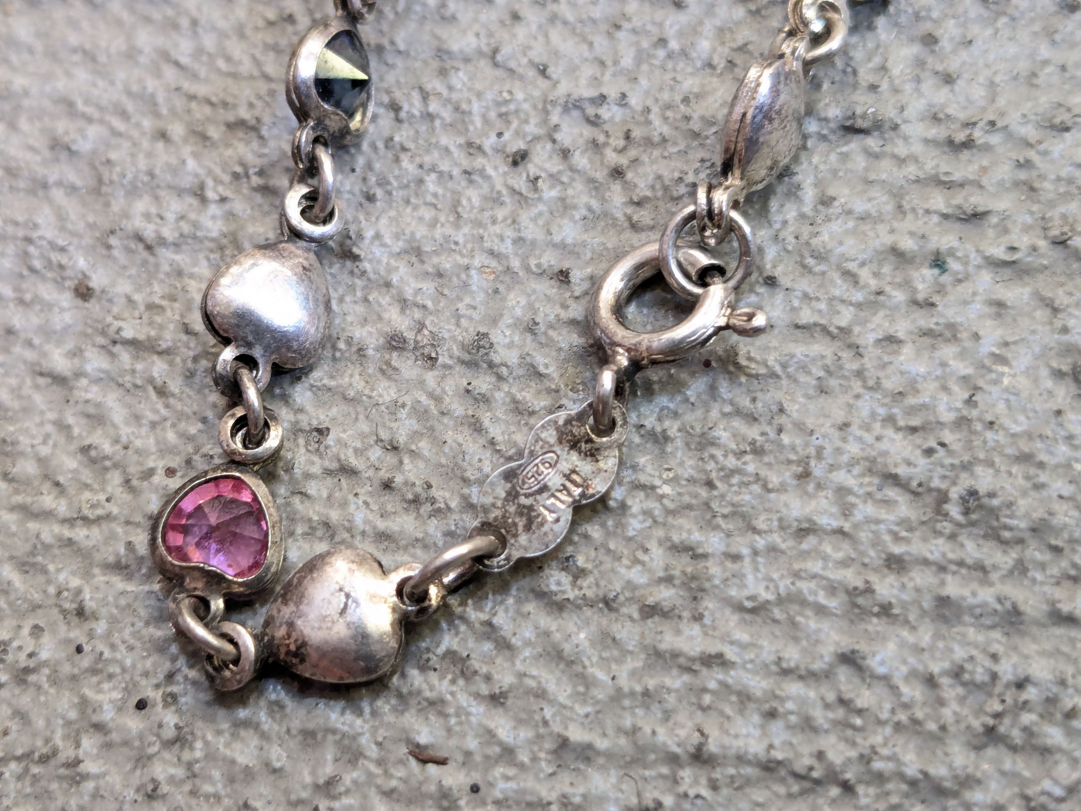 Jewelry Vintage Sterling Silver Bracelet Heart Rainbow Y2K Cute Size ONE SIZE - 11 Thumbnail