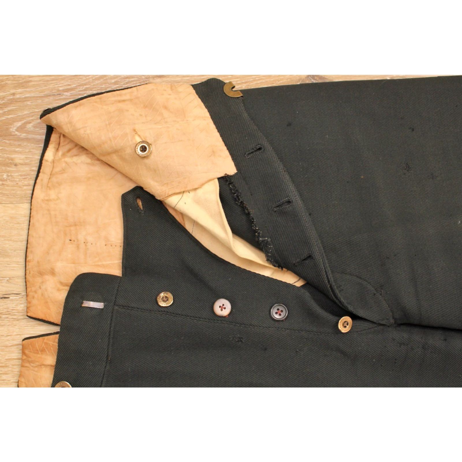 Vintage VINTAGE Men's VTG Early 1900s Buckleback Dark Green Wool Pants 32x33 Edwardian Wool Mens Size US 32 / EU 48 - 4 Thumbnail