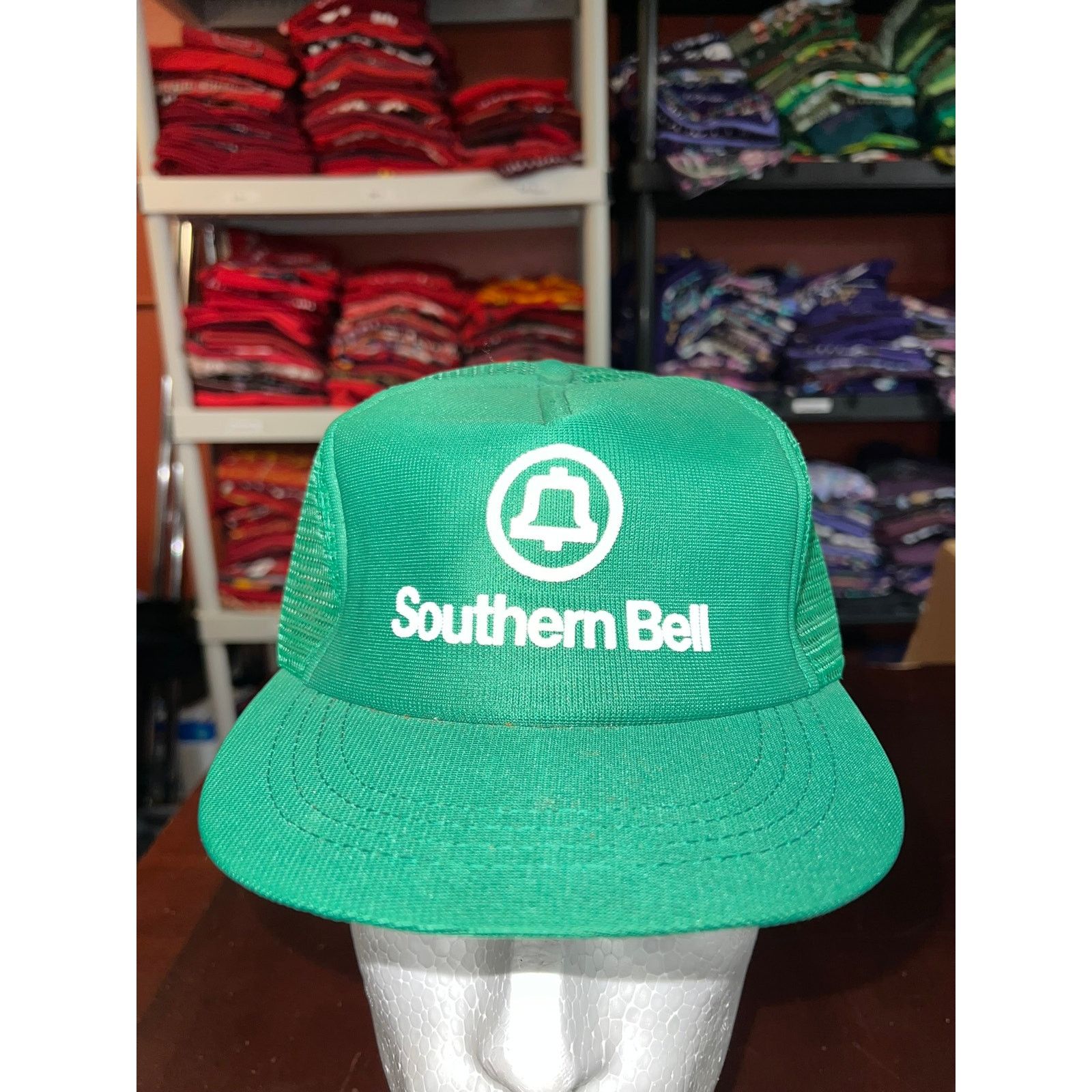 Vintage Vintage Southern Bell Snapback Green Trucker Hat VTG 80s OS Size ONE SIZE - 3 Thumbnail