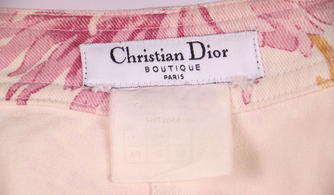 Dior Christian Dior Galliano 2001 Floral Print Denim Jeans Size 28" / US 6 / IT 42 - 4 Thumbnail