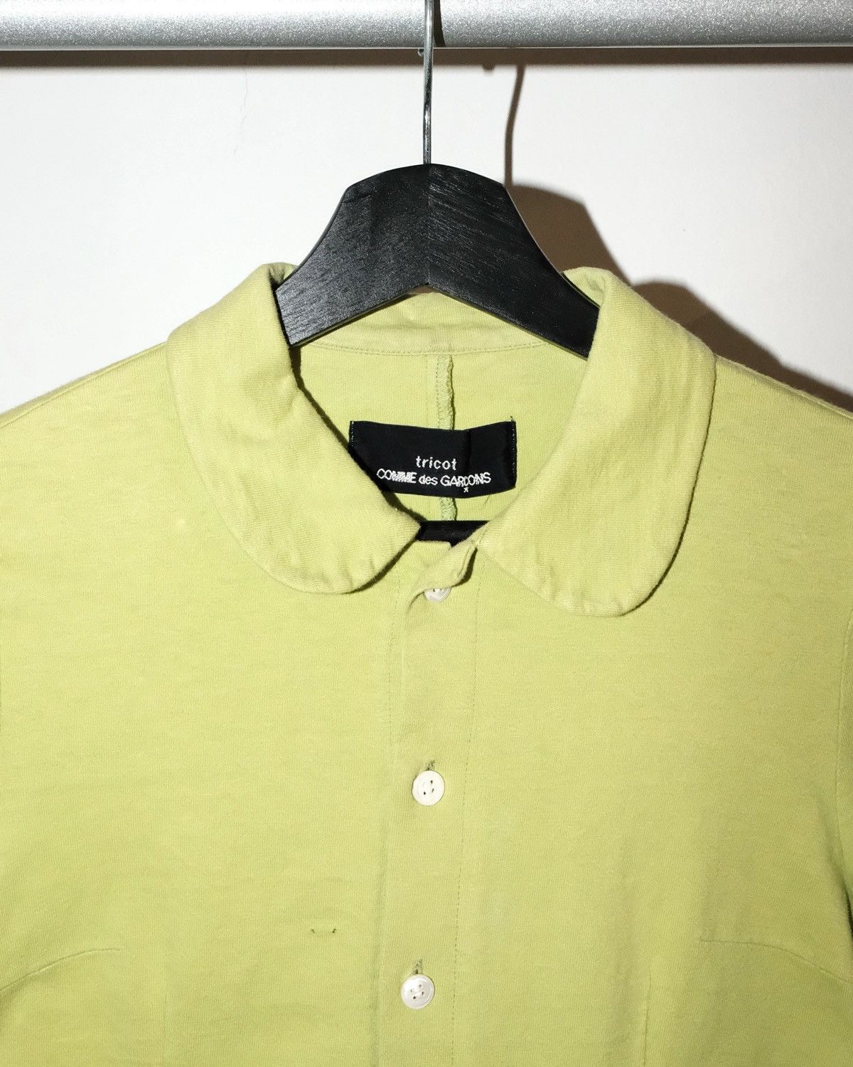 Tricot Comme des Garcons COMME des GARCONS tricot LIME ROUND COLLAR COTTON CARDIGAN Size S / US 4 / IT 40 - 2 Thumbnail