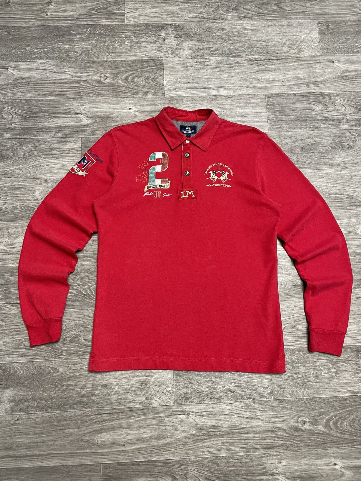 La Martina Vintage La Martina Italia Rugby Long Sleeve Polo Shirt Size US L / EU 52-54 / 3 - 1 Thumbnail