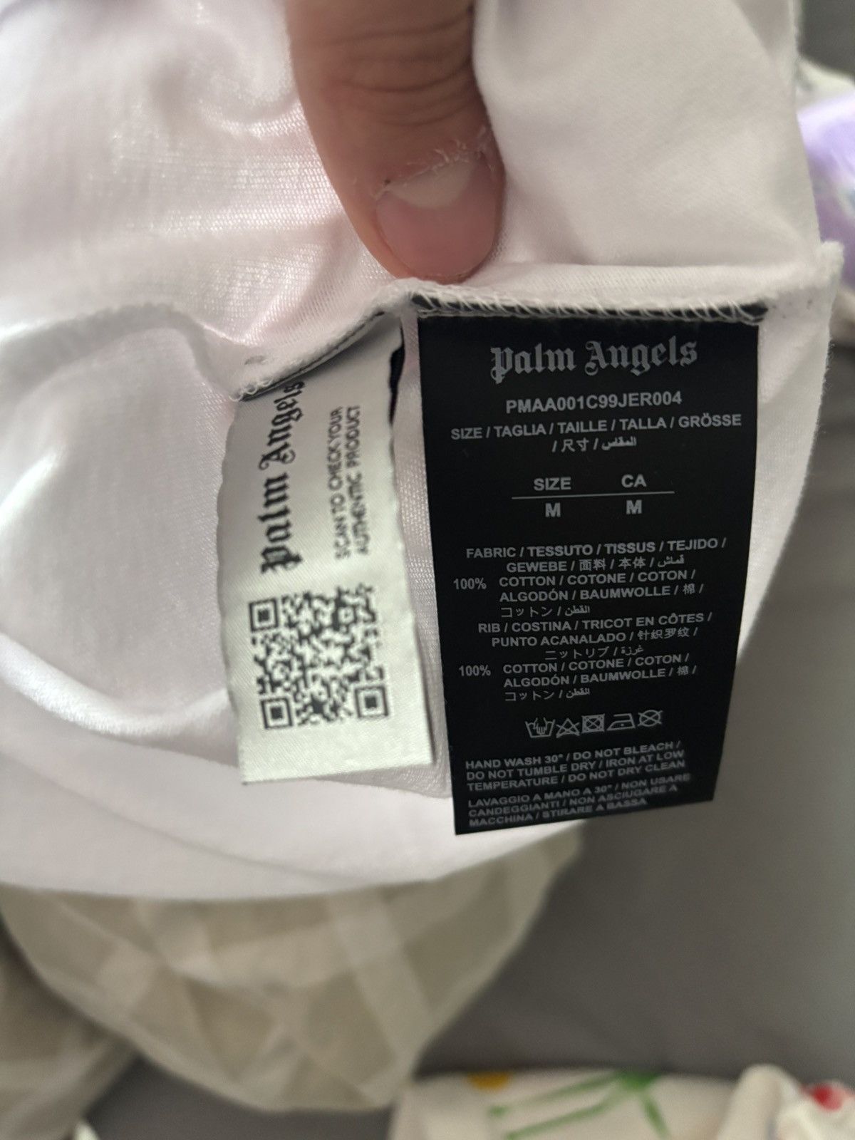 Palm Angels White spray tee Size US M / EU 48-50 / 2 - 6 Thumbnail