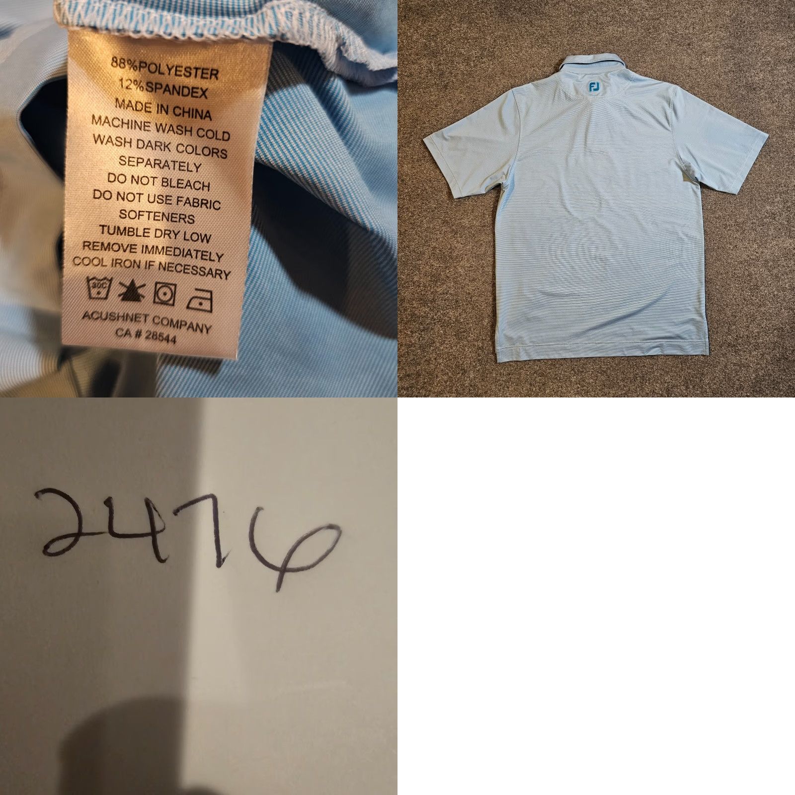 Footjoy Footjoy Polo Shirt Men Medium Blue Stripe Marine Corp USMC Golf Stretch Casual Basic Size US M / EU 48-50 / 2 - 8 Thumbnail