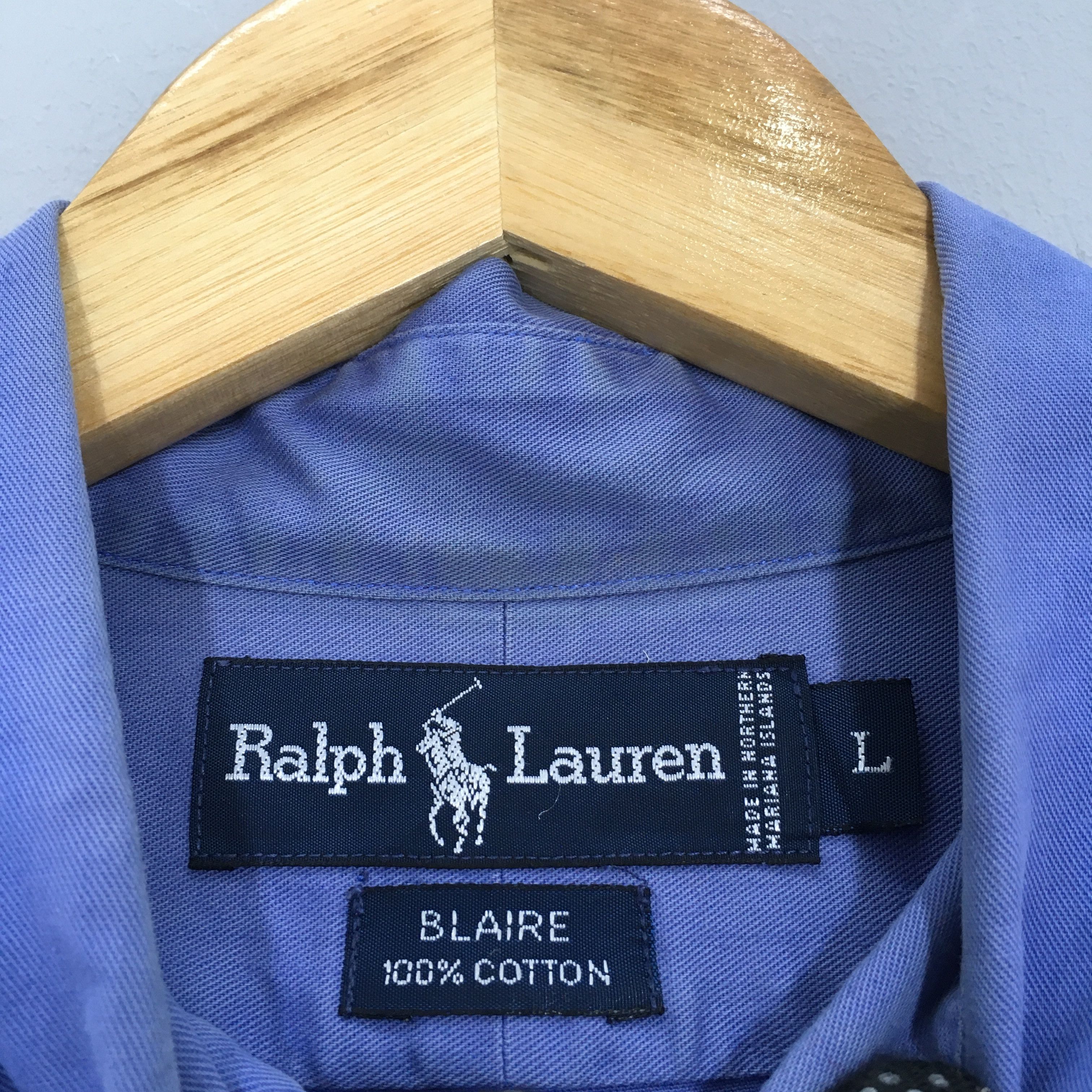 Ralph Lauren Vintage 90s Ralph Lauren Blue Plain Oxfords Shirt Large Size US L / EU 52-54 / 3 - 6 Thumbnail