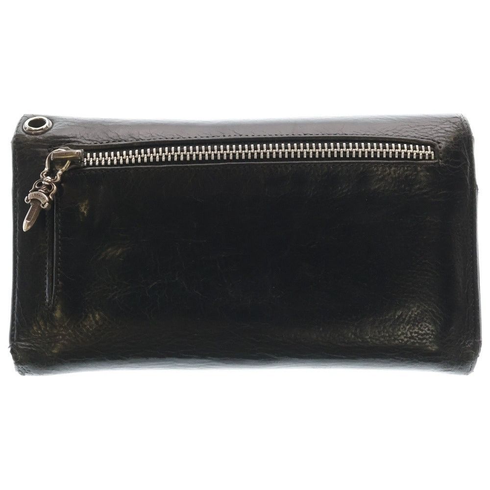 Chrome Hearts Wave Leather Wallet Black BCA375