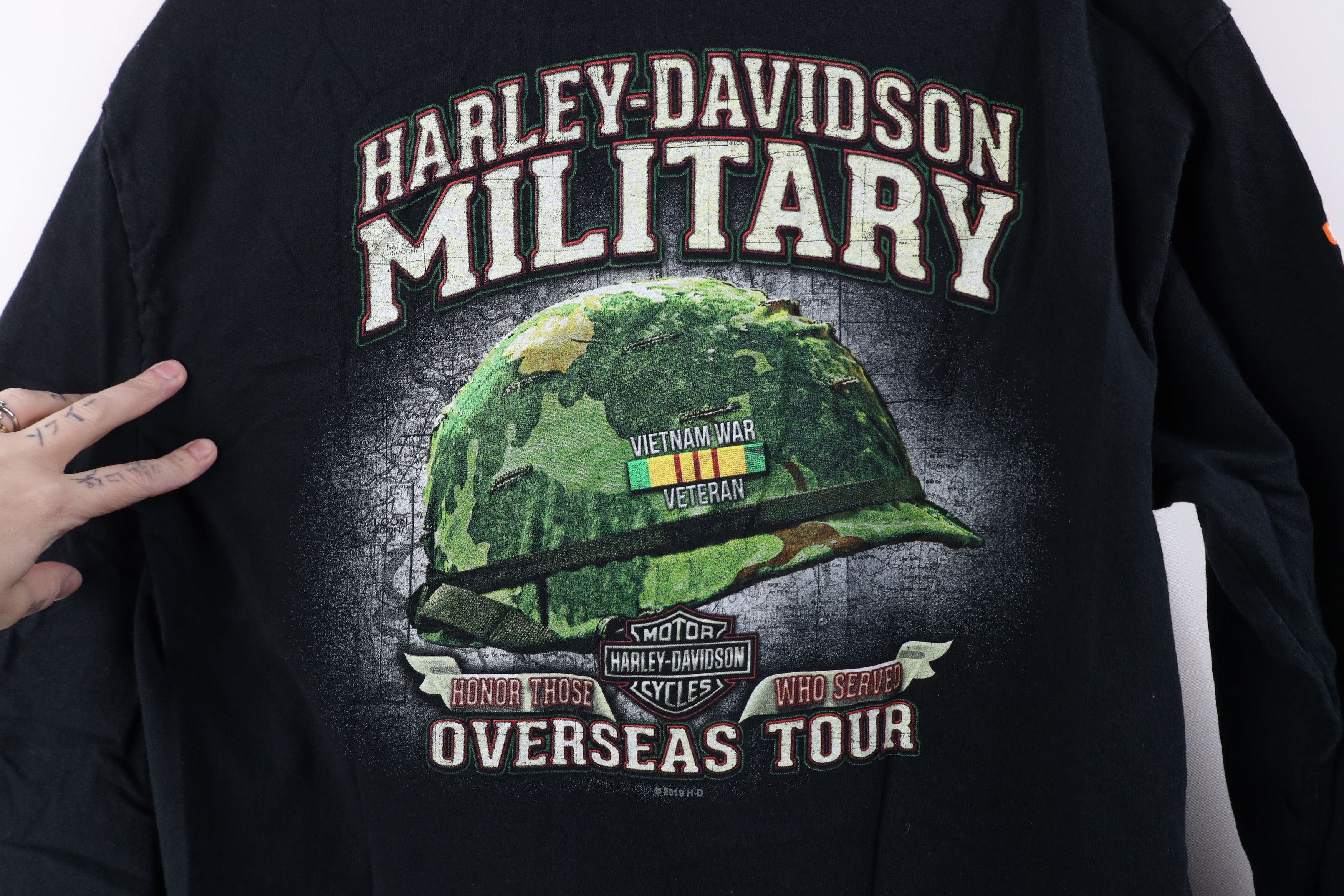 Harley Davidson Vintage Y2K Harley Davidson War Long Sleeve T-Shirt Black Size US L / EU 52-54 / 3 - 13 Thumbnail