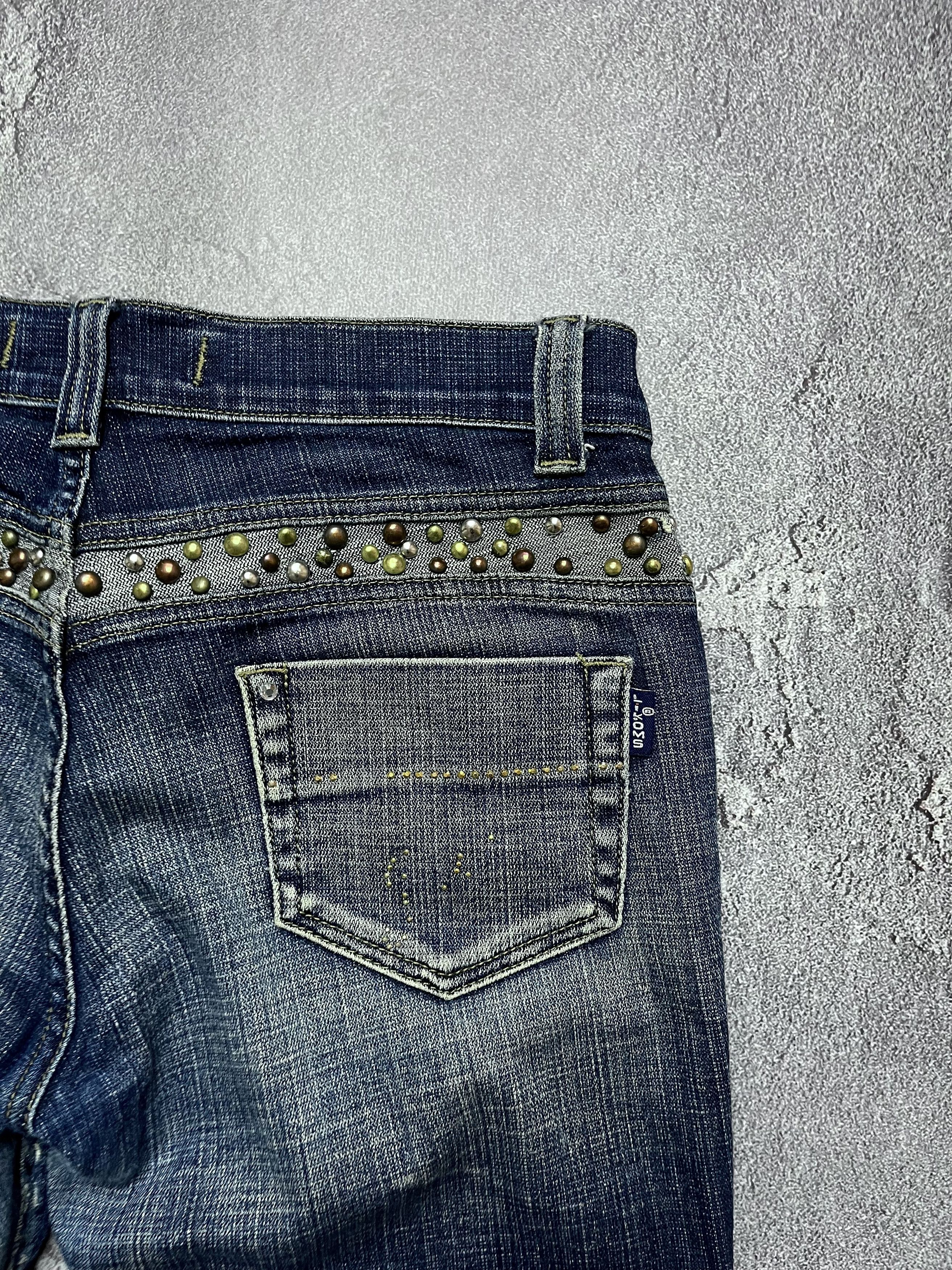 Vintage 90x Vintage Bootcut Flared Jeans Big Logo Y2K Womens 30/33 Size 30" / US 8 / IT 44 - 4 Thumbnail