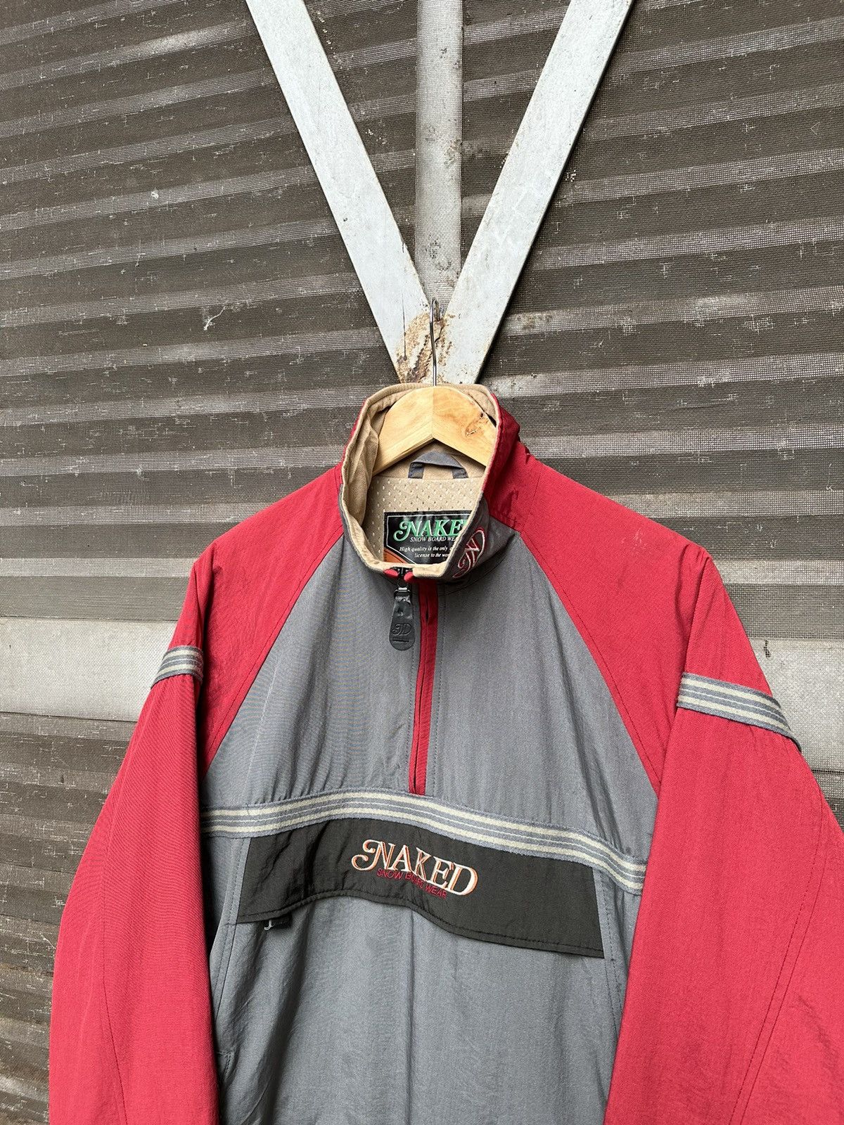 Vintage 👹Vintage NAKED SNOWBOARD THINSULATE LINED Pullover Jacket Size US L / EU 52-54 / 3 - 4 Thumbnail
