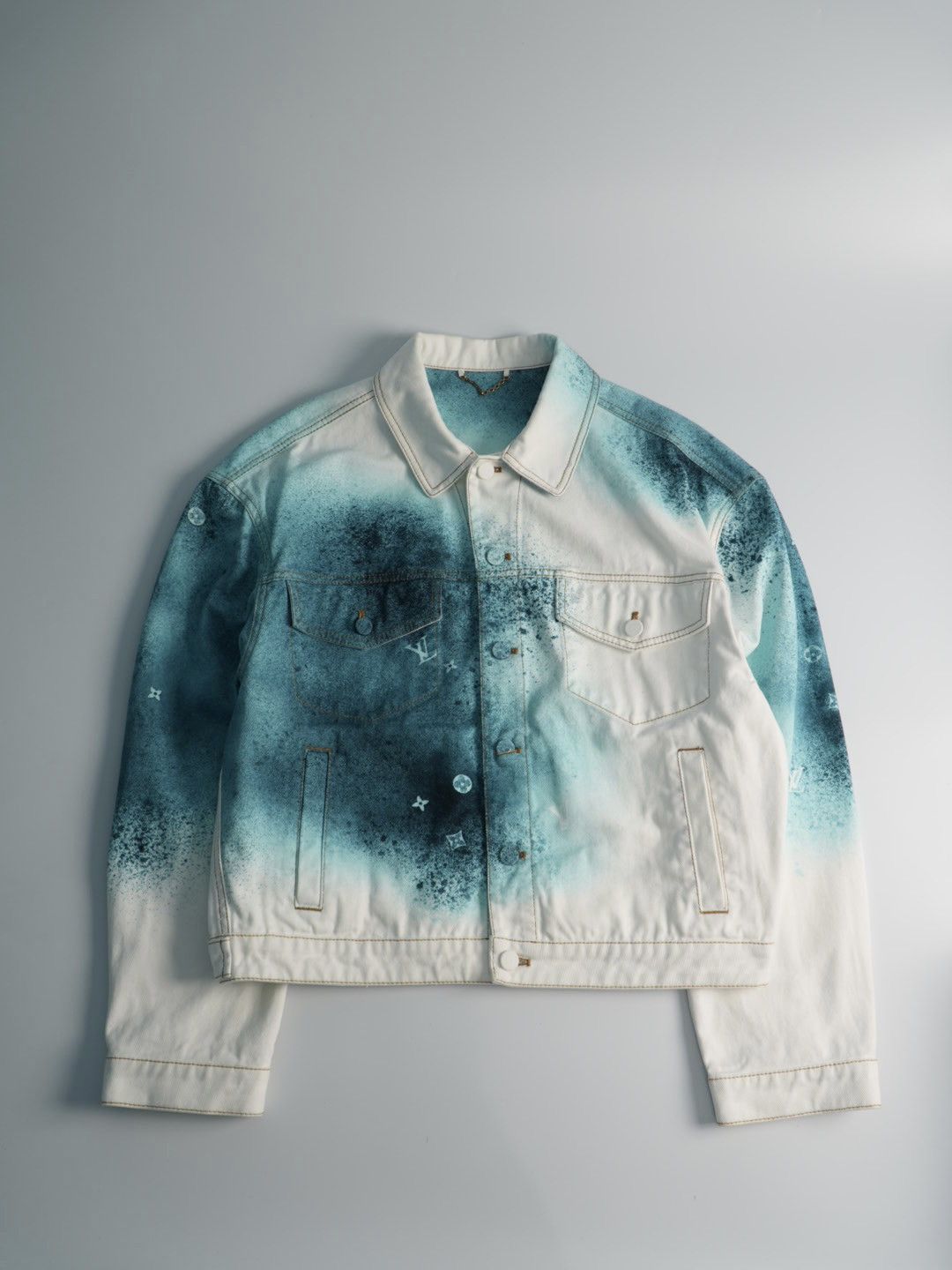 Louis Vuitton Louis Vuitton Starry Sky Gradient Splash-Ink Denim Jacket Size US L / EU 52-54 / 3 - 1 Thumbnail
