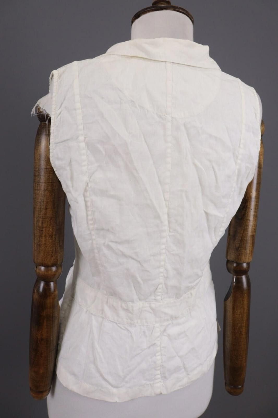 120% Lino 120% Lino White Linen Vest Cardigan Sweater Size 44 Size M / US 6-8 / IT 42-44 - 12 Thumbnail