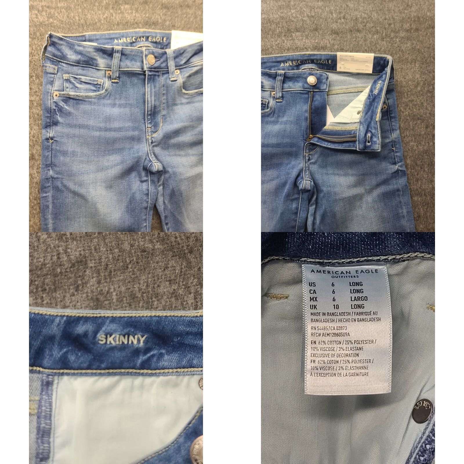 American Eagle Outfitters American Eagle Outfitters Jeans Womens 6 Tall 28x32 Skinny Fit Ankle Distressed Stretch Blue Denim 90s Womens Size 28" / US 6 / IT 42 - 8 Thumbnail