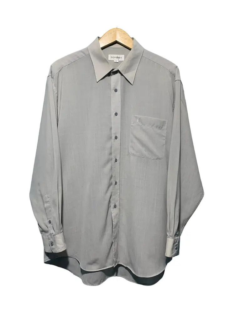Yves Saint Laurent Vintage Yves Saint Laurent luxury grey button up shirt Size US XL / EU 56 / 4 - 1 Thumbnail