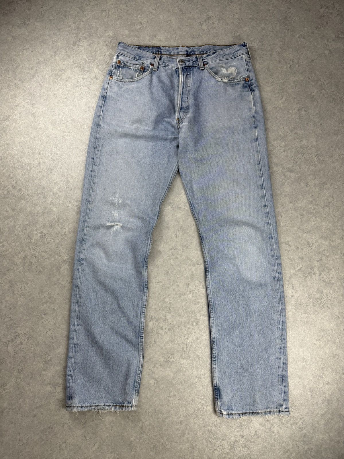 Levi's Vintage Clothing Levi’s 501 Vintage Distressed Jeans Made in France 33x32 Size US 33 - 1 Thumbnail