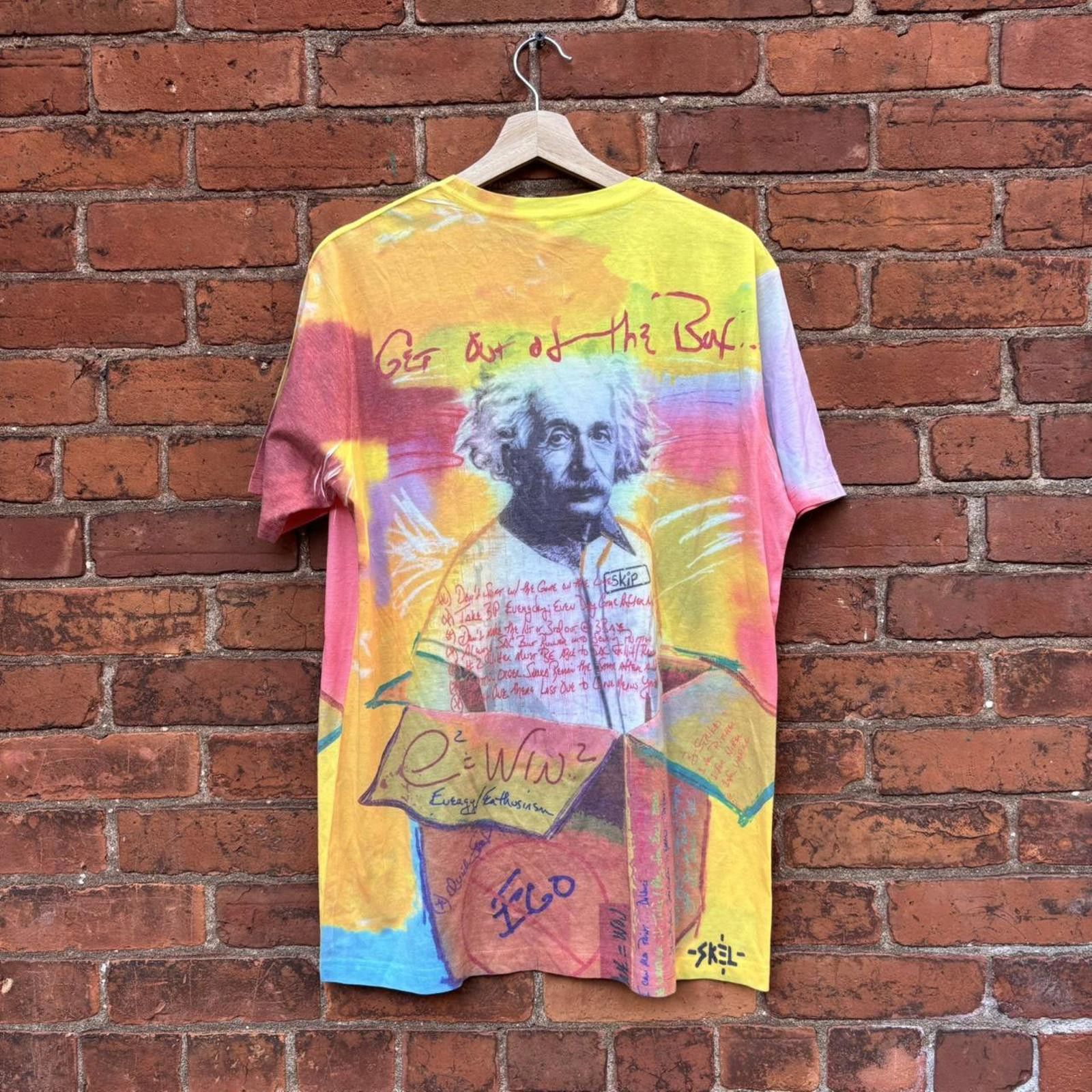 skel Jason Skeldon all over print Einstein t shirt L/XL
