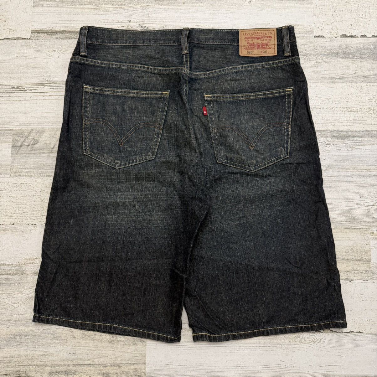 Levi's Y2K Levi’s 569 Dark Blue Baggy Wide Denim Shorts Jorts 36 Size US 36 / EU 52 - 1 Thumbnail
