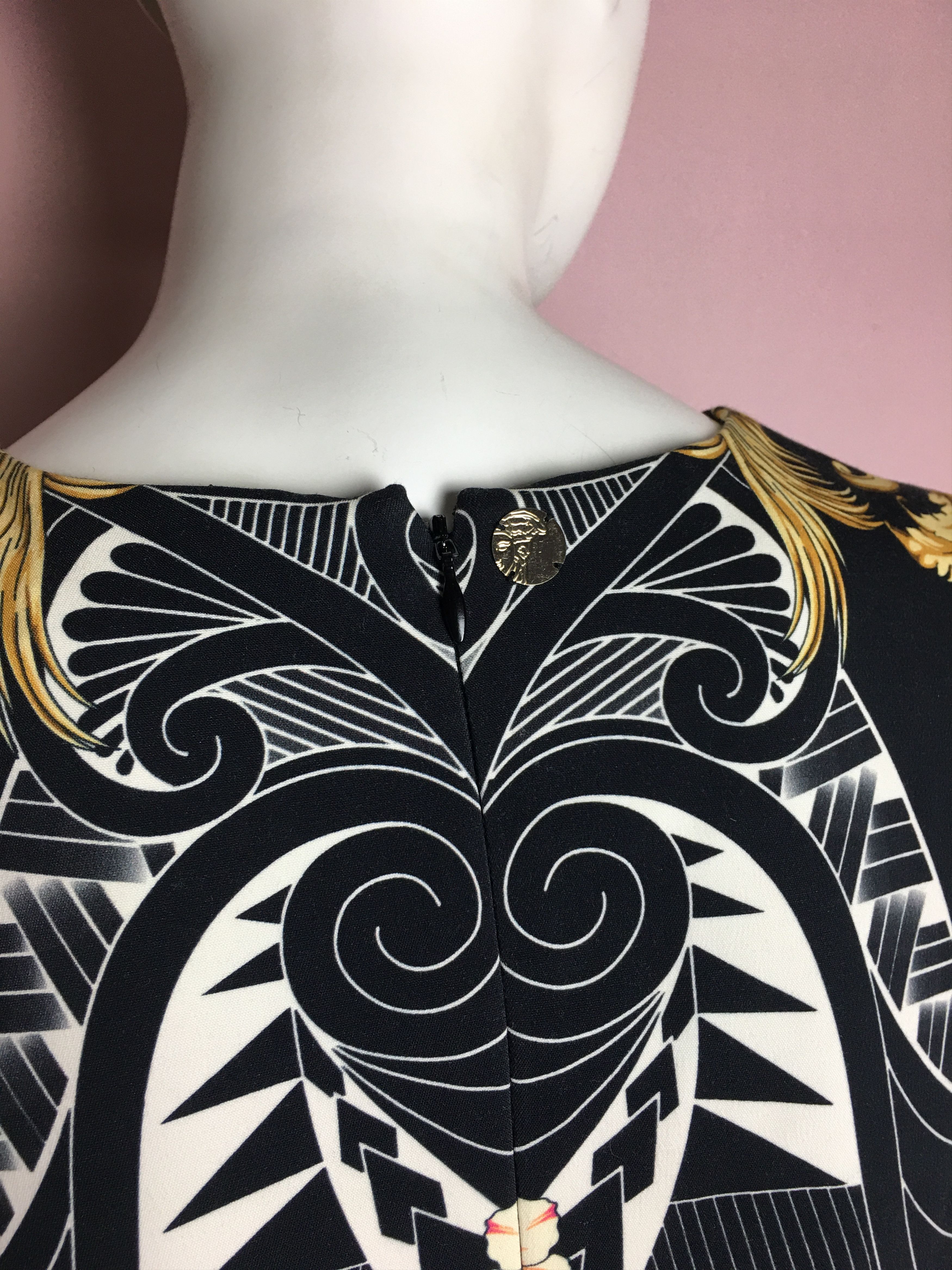 Versace Versace Collection Baroque Aztec Sleeveless Sheath Dress Size L / US 10 / IT 46 - 7 Thumbnail