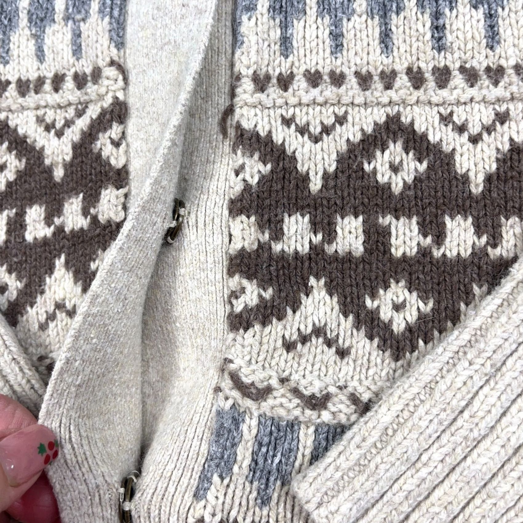 Orvis VINTAGE Orvis Cardigan Sweater Women S Tan Brown Snap Button Nordic Heavyweight All Seasons Knit Logo 90s Mens? Size S / US 4 / IT 40 - 4 Thumbnail