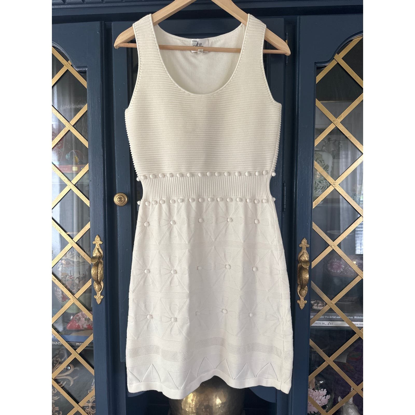 image of Milly Of New York Cream Sweater Dress Size Small Sleeveless, Women's