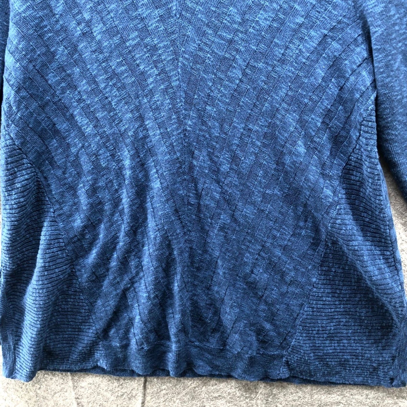 J. Jill VINTAGE J. Jill Cotton Linen Tunic Sweater Womens L Blue V-Neck Ribbed Breathable Size L / US 10 / IT 46 - 6 Thumbnail