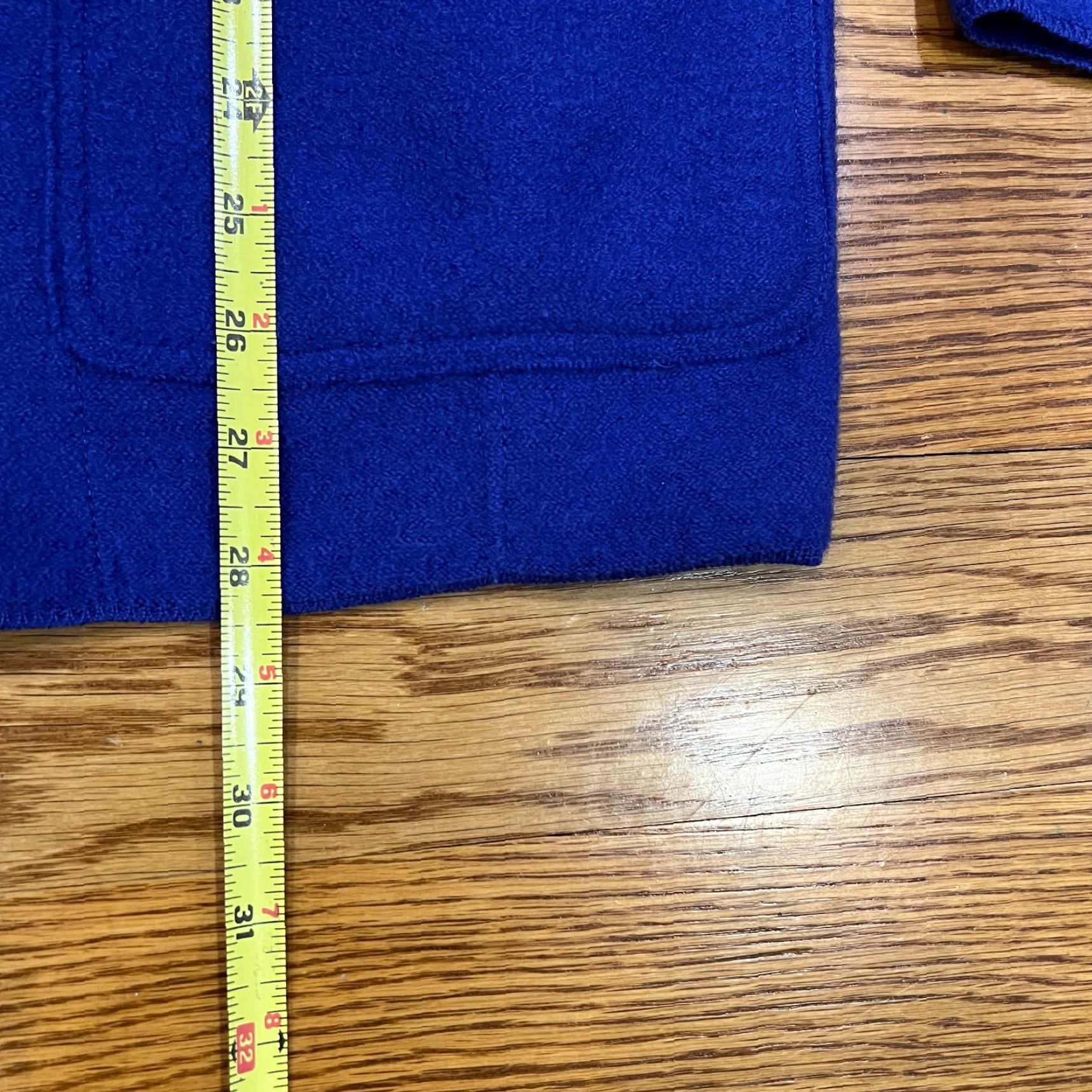 Vintage Chicos Coat Women’s Blue Mid-Length Pea Coat 0 Wool Formal Dry Clean Only Button Double Breasted Size XS / US 0-2 / IT 36-38 - 6 Thumbnail