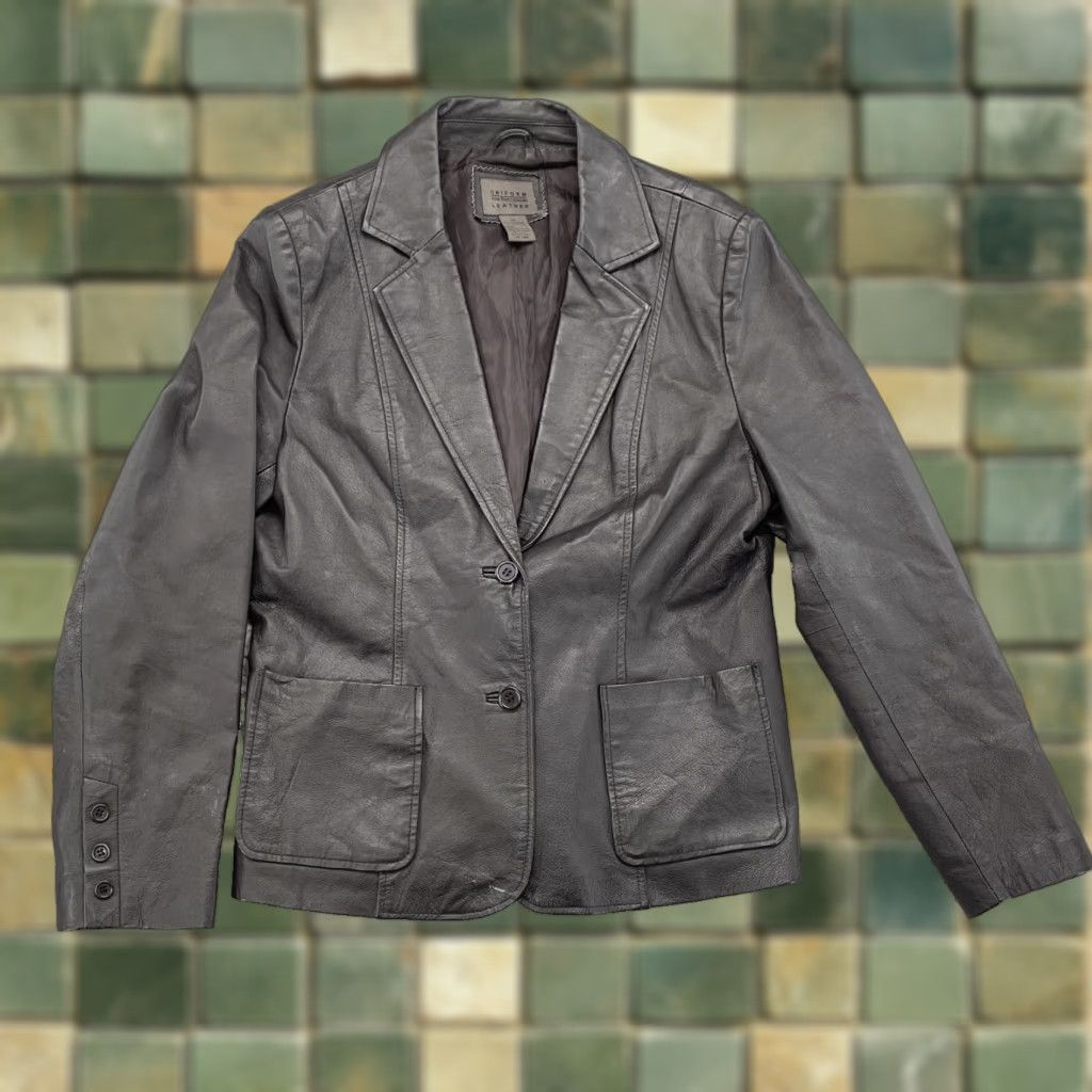 Vintage VINTAGE John Paul Richard Uniform Leather Jacket Womens 10 Brown Blazer 90s Chic Size L / US 10 / IT 46 - 1 Thumbnail