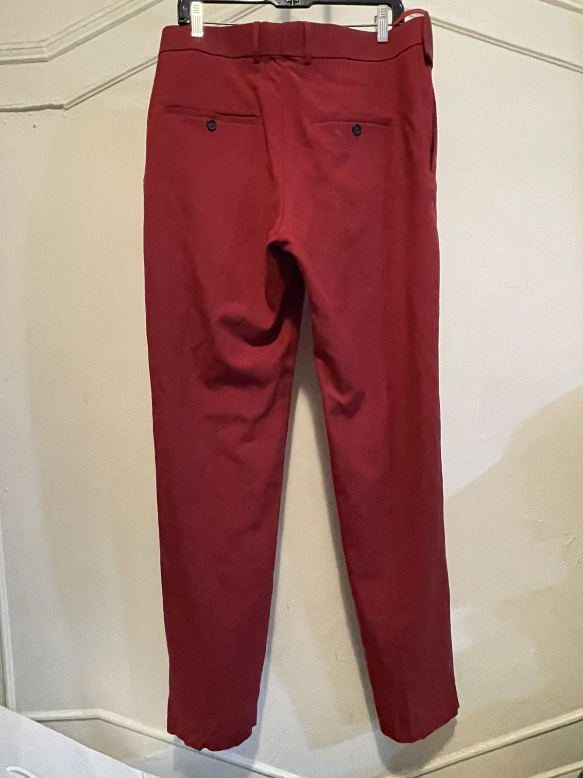 Helmut Lang HELMUT LANG Mens Red Wool Cummerbund Trouser Pant $530 Size US 34 / EU 50 - 2 Thumbnail