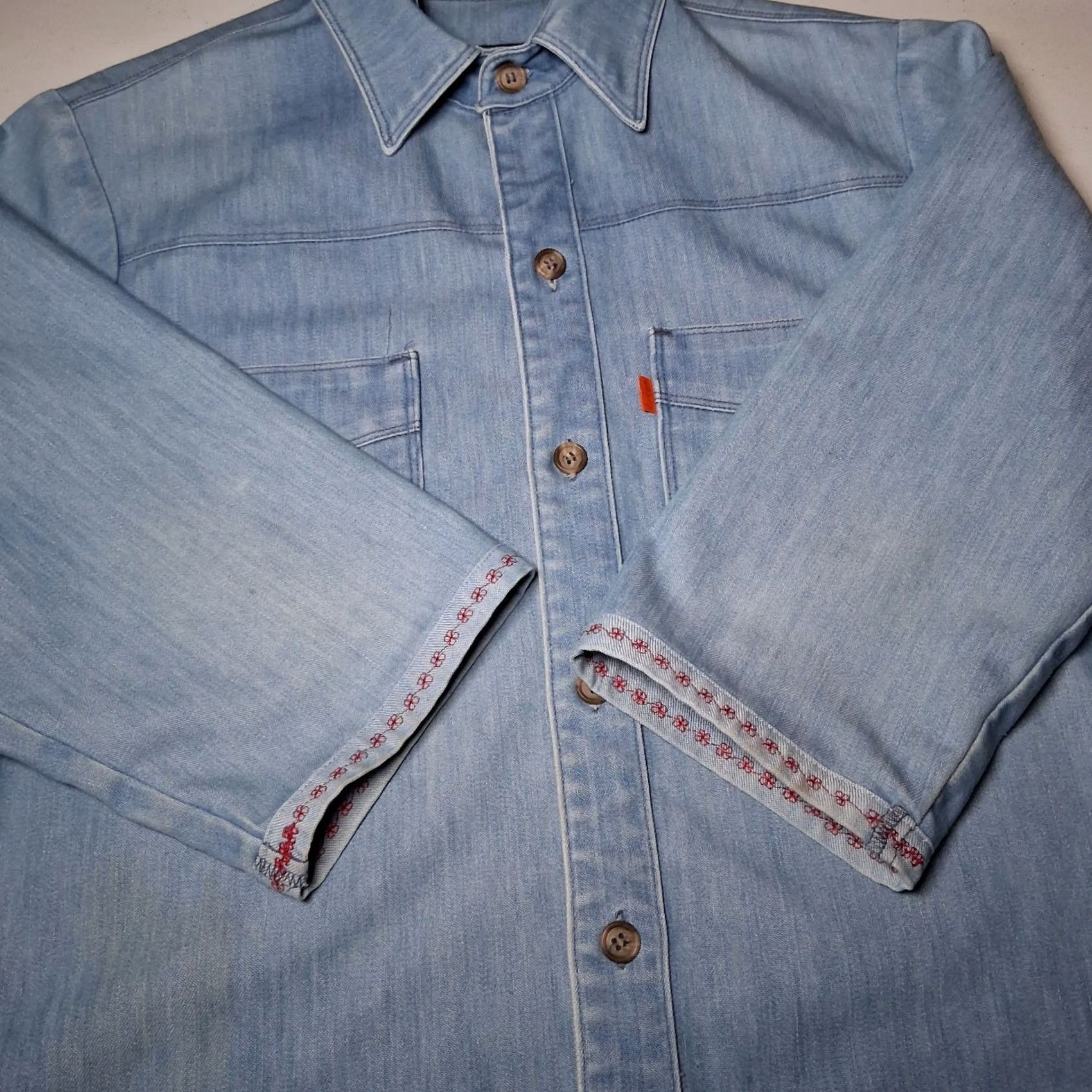 Levi's VINTAGE Levi's Shirt Women Blue Jean Denim Orange Tab Embroidered Size M / US 6-8 / IT 42-44 - 6 Thumbnail