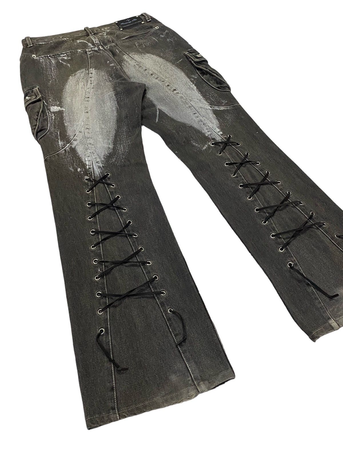 If Six Was Nine × Japanese Brand Berning Sho Flared Cargo Jeans Size US 30 / EU 46 - 23 Thumbnail
