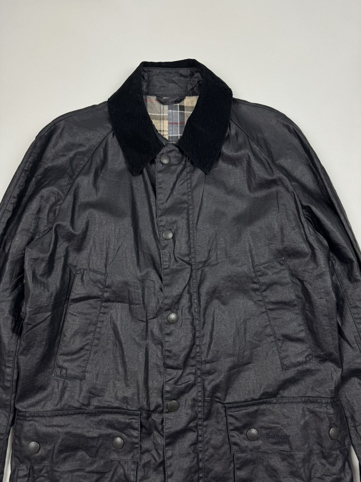 Barbour Barbour Keats Black Linen/Polyurethane Coat Jacket Size US S / EU 44-46 / 1 - 7 Thumbnail