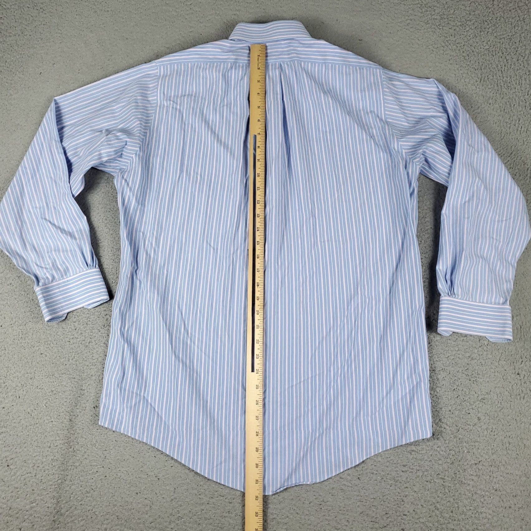 Brooks Brothers Brooks Brothers Dress Shirt Mens 15 Blue Striped Long Sleeve Button Up Regular Fit Non-Iron Classic Collar Cuff Barrel Men's Shirt Size 40R - 5 Thumbnail