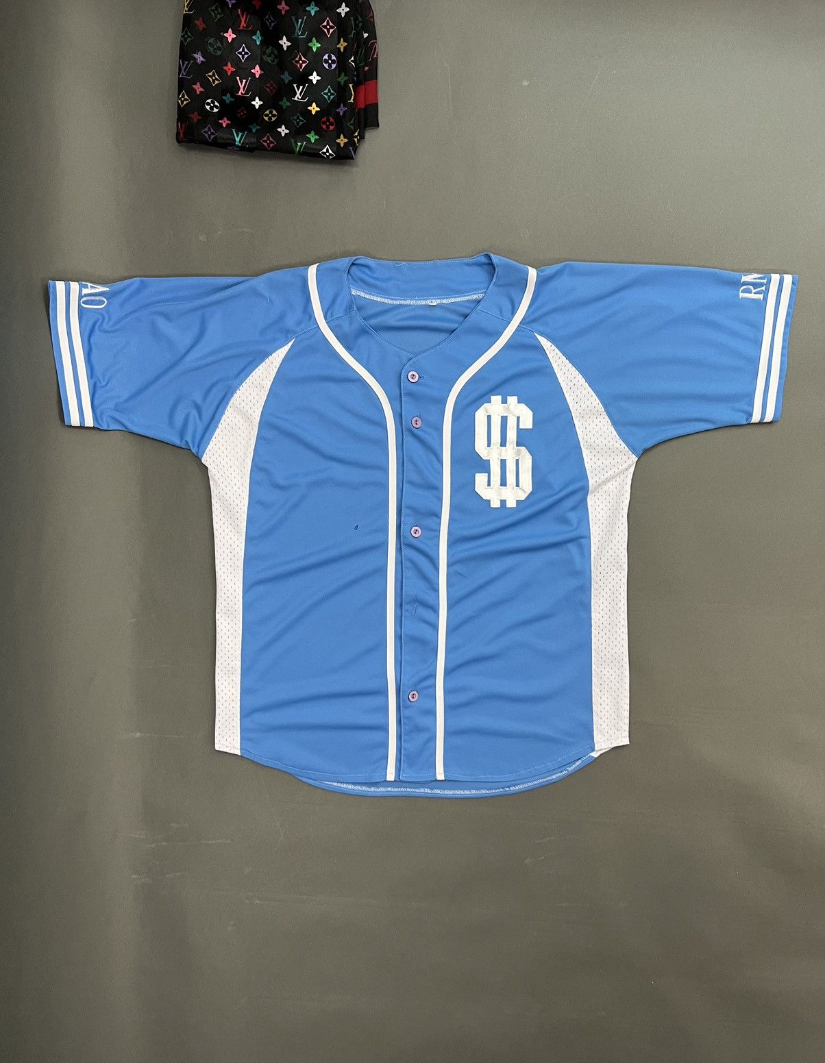 image of Archival Clothing x Collegiate Vintage University College Fraternity Party Jersey in Baby Blue (Siz