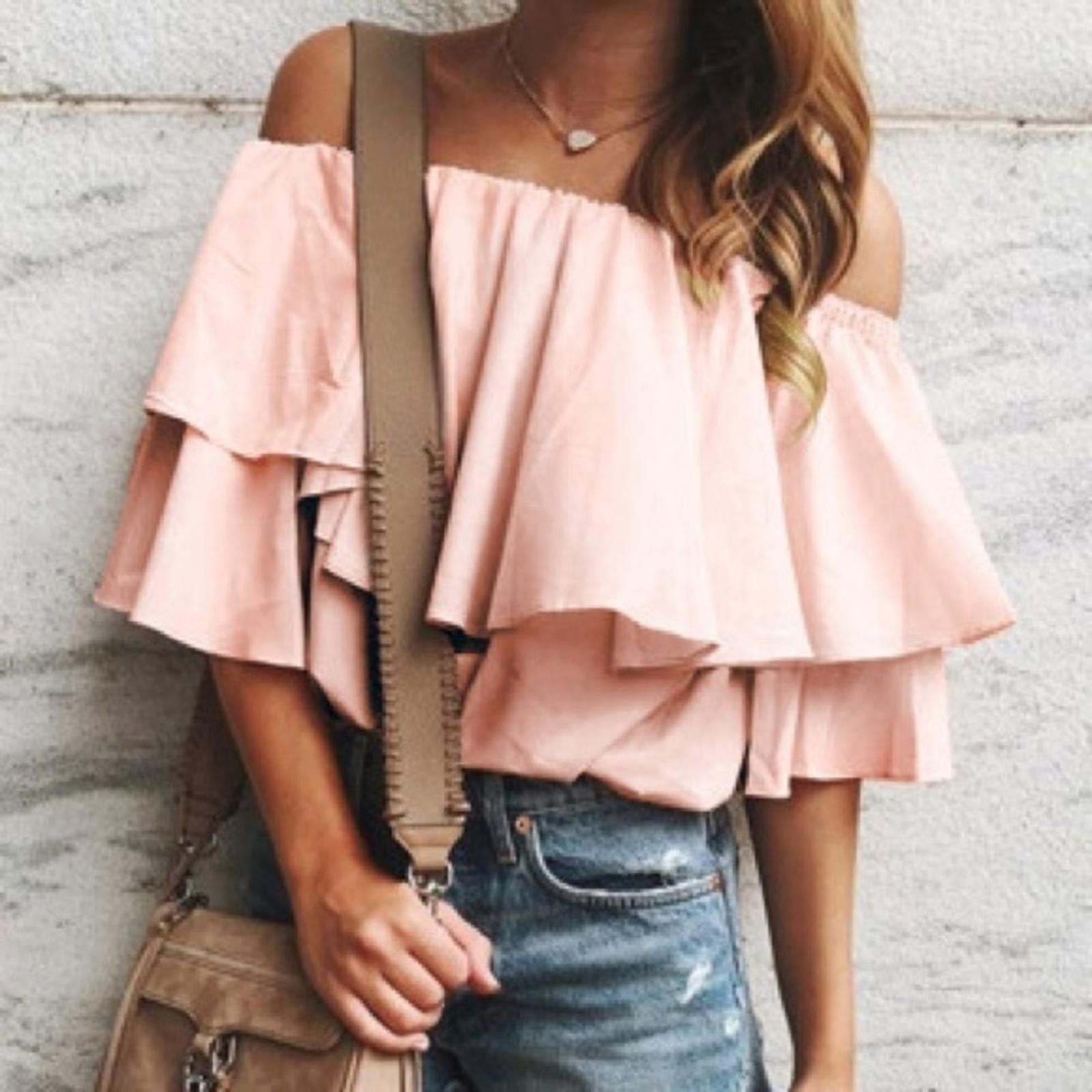 Designer Chiffon Top With Ruffle Sleeves NWT Size M / US 6-8 / IT 42-44 - 2 Thumbnail
