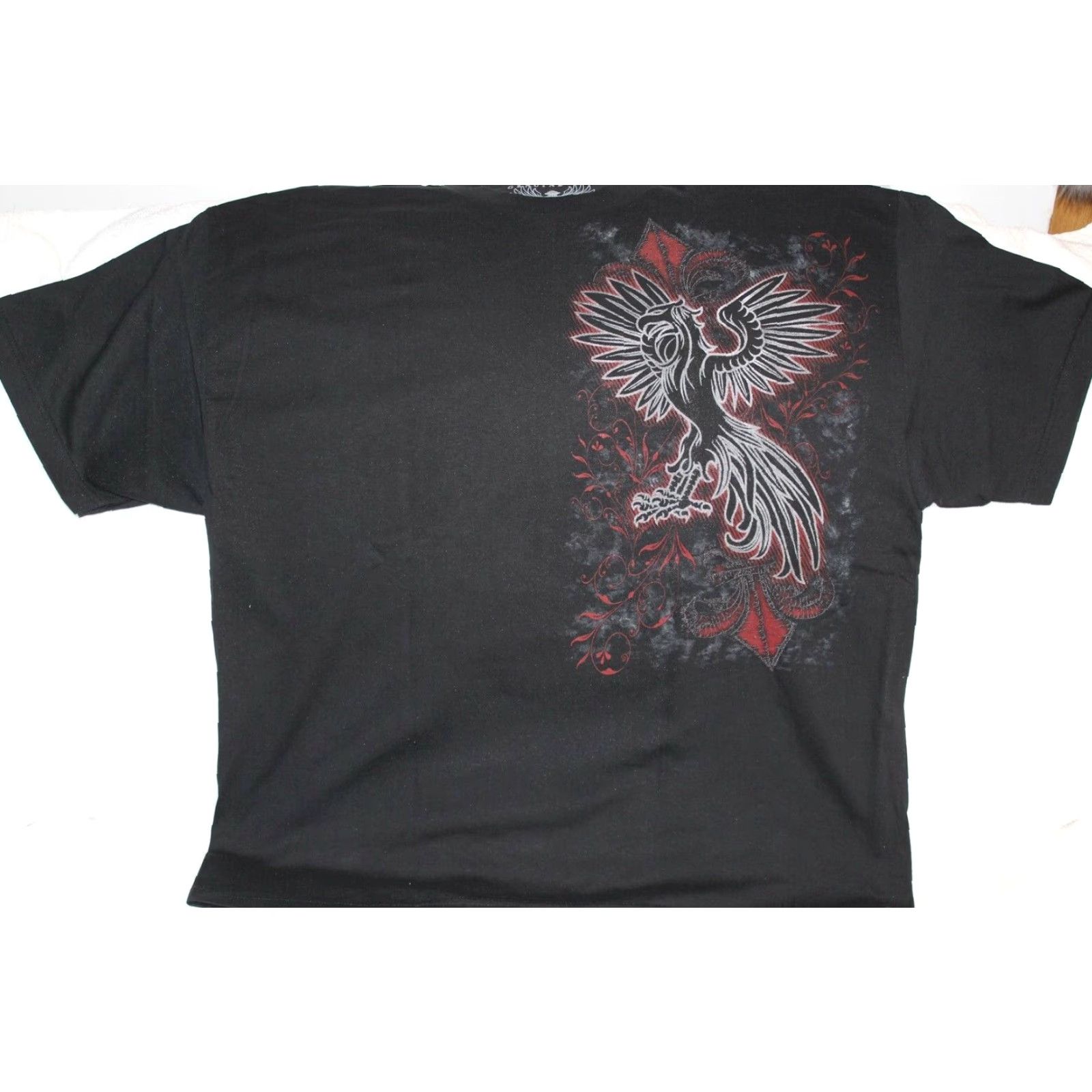 Vintage VINTAGE Phoenix Bird Fleur de Lis Mythical T-Shirt Men 2XL Black Graphic Tee Short Sleeve Size US XXL / EU 58 / 5 - 3 Thumbnail