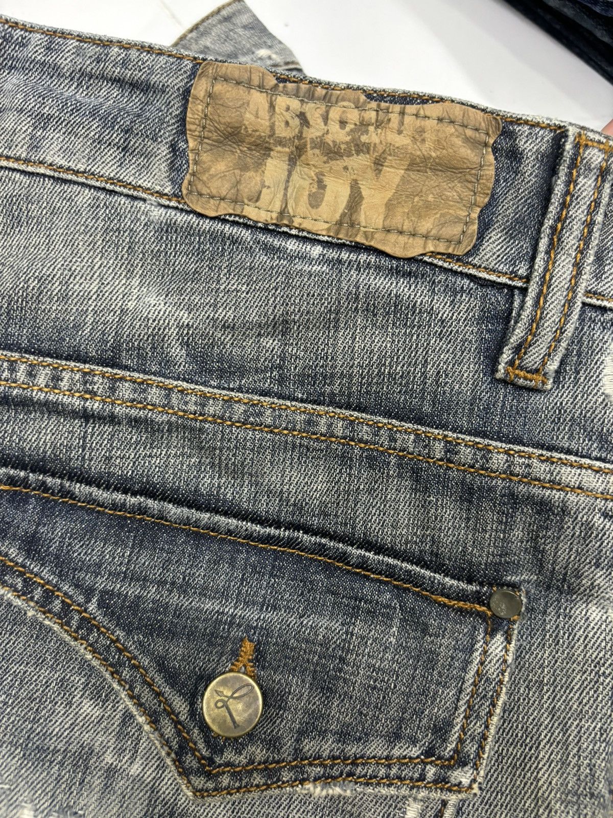 If Six Was Nine 🔥PUNK BRITISH FLAG ABSOLUTE JOY RIPPED DENIM JEANS Size US 33 - 11 Thumbnail