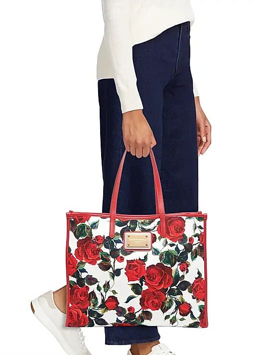 Dolce & Gabbana os11x1225 Size: OS / Floral Canvas Tote Bag in Multicolor Size ONE SIZE - 4 Thumbnail