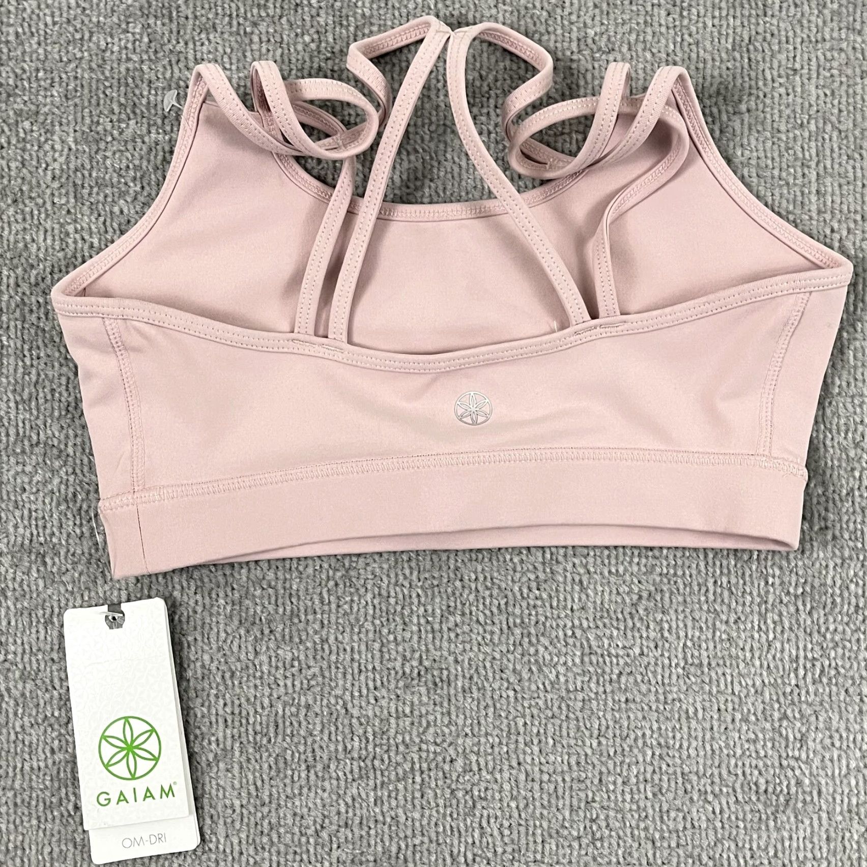 Vintage Gaiam OM Shine Sports Bra Womens XS Dusty Pink Medium Support Fitness Yoga Gym Size ONE SIZE - 2 Thumbnail