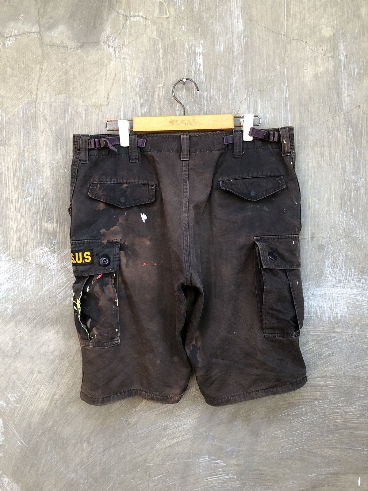 Bape Thrashed BAPE URSUS Paint Splatter Short Cargo Pants Size US 34 / EU 50 - 6 Thumbnail