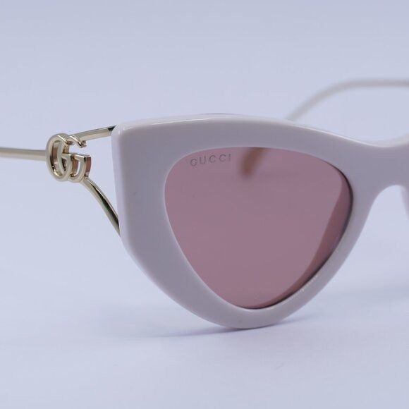 Gucci Gucci GG1565S 003 Sunglasses Shiny Ivory/Gold Cat Eye Frame Size ONE SIZE - 9 Thumbnail